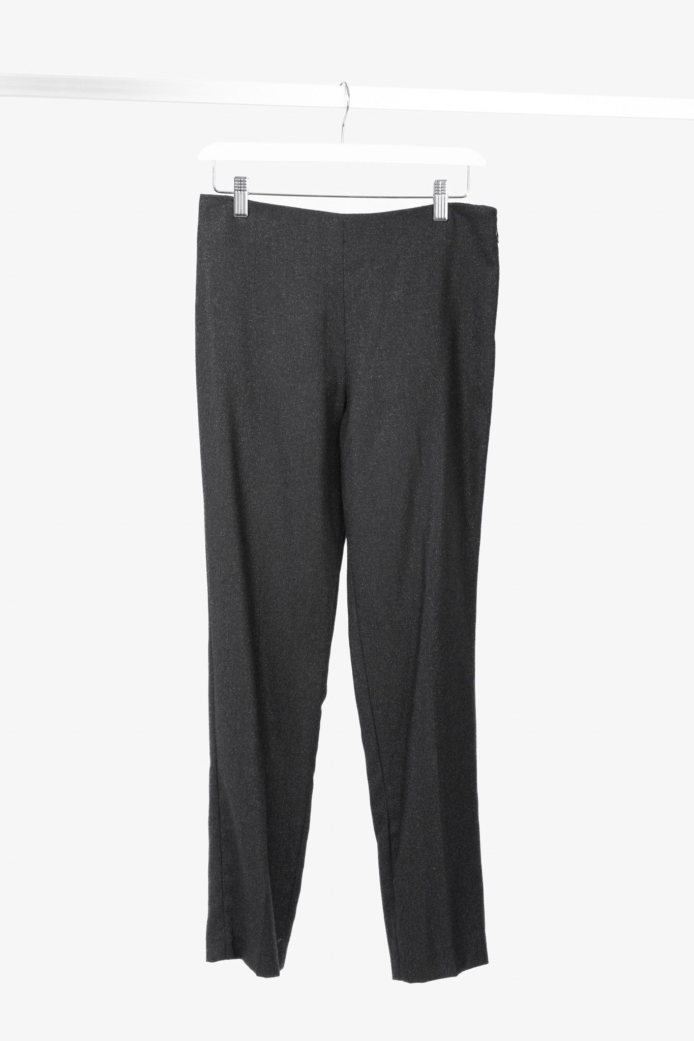 Brunello Cucinelli Brunello Cucinelli Black Metallic Wool-Blend Trousers Size 28" / US 6 / IT 42 - 1 Thumbnail