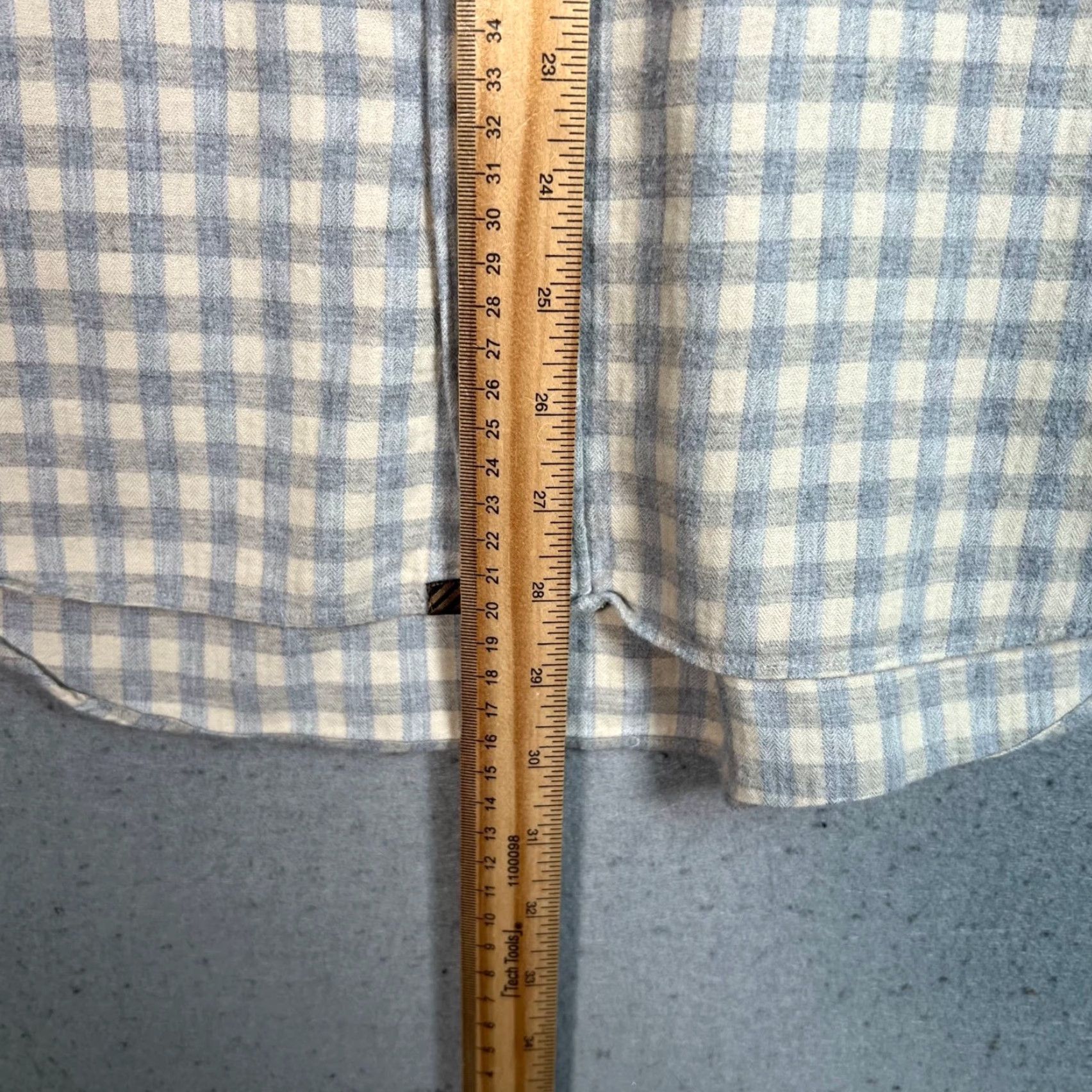 Billy Reid Billy Reid Mens Small Beige Gingham Button-Up Shirt Long-Sleeve Made In Italy Size US S / EU 44-46 / 1 - 6 Thumbnail