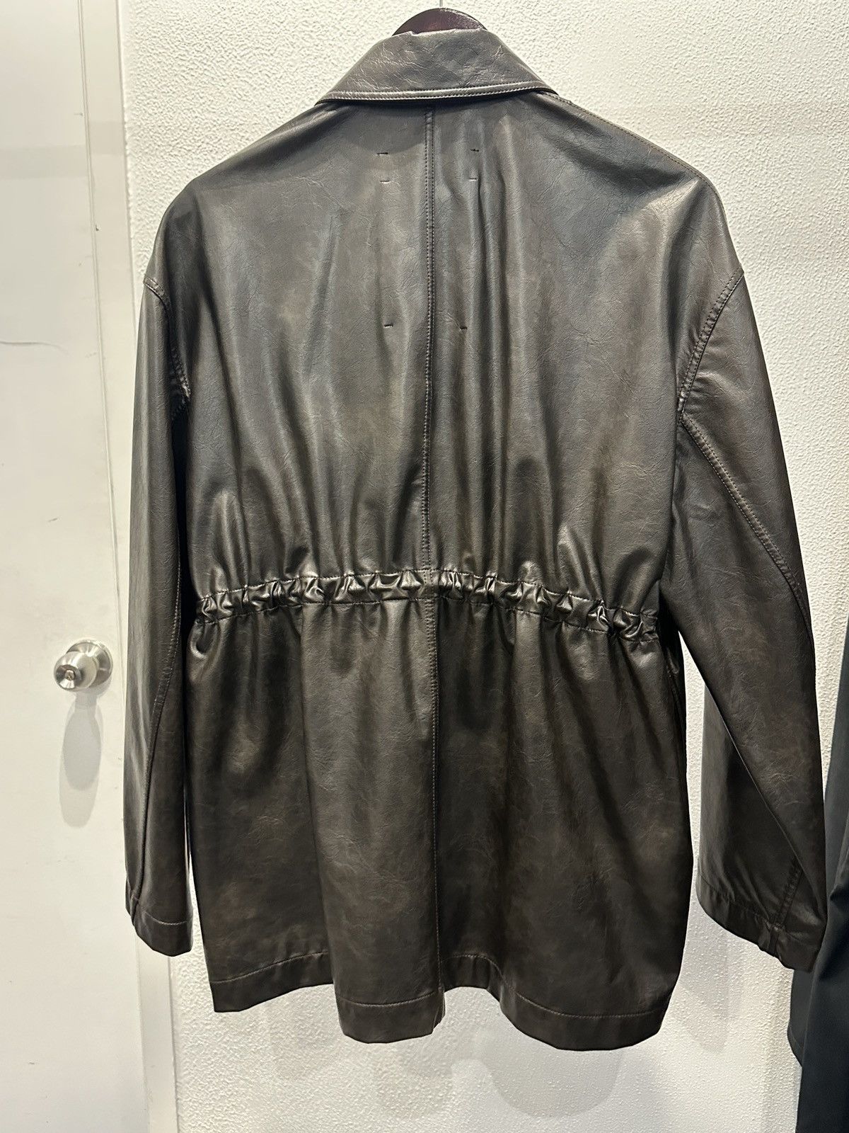 Song For The Mute Applique Faux Leather Gathered Jacket Size S / US 4 / IT 40 - 4 Thumbnail
