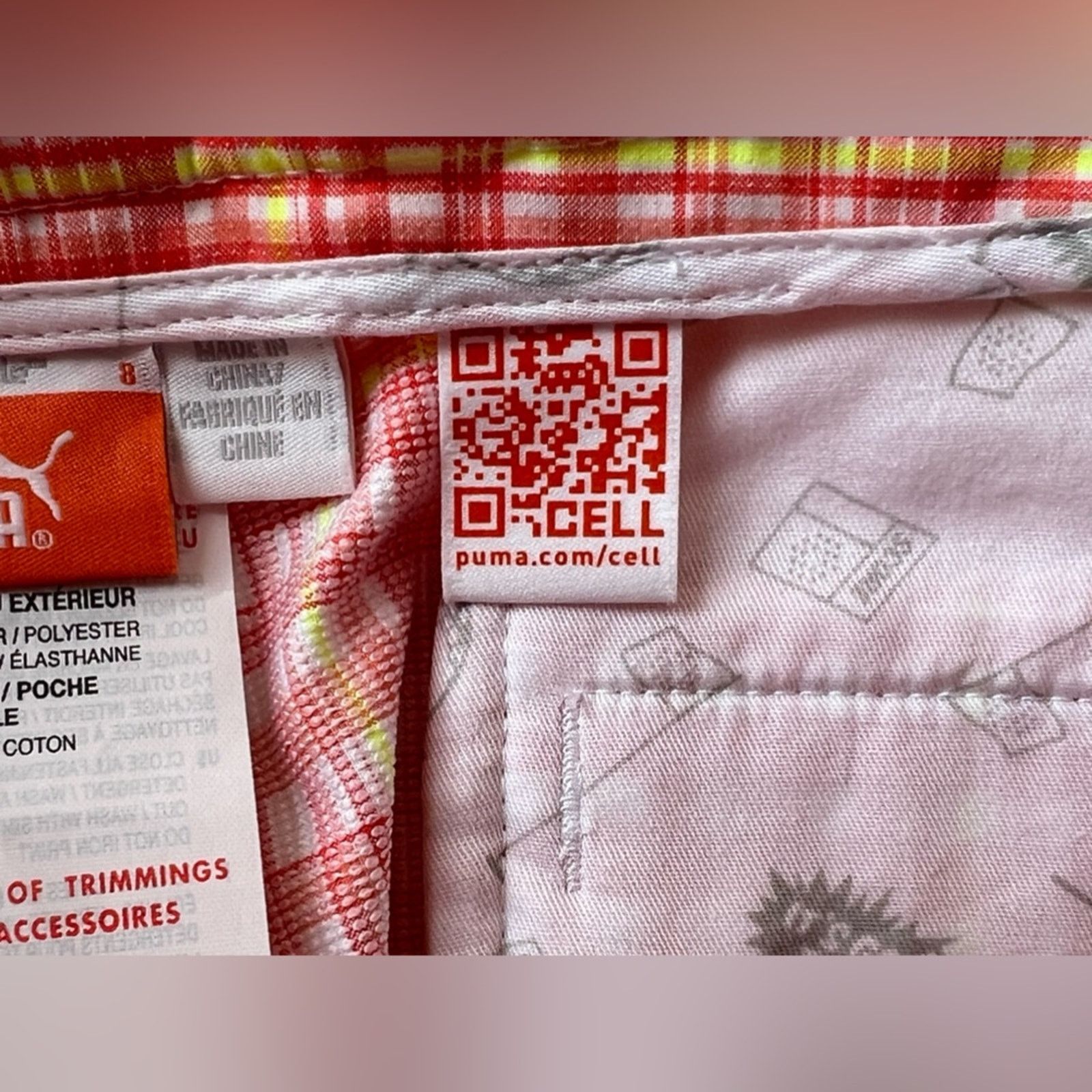 Puma Puma Golf Women's Size 8 Plaid Bermuda Shorts Coral Drycell Size 30" / US 8 / IT 44 - 7 Thumbnail