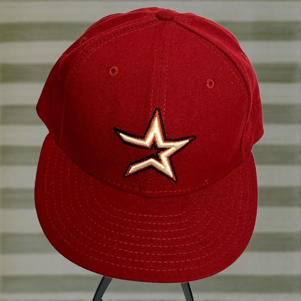 New Era Houston Astros New Era 59FIFTY MLB On Field Brick Fitted Cap Hat 7 1/8 Mens Red Size ONE SIZE - 1 Thumbnail