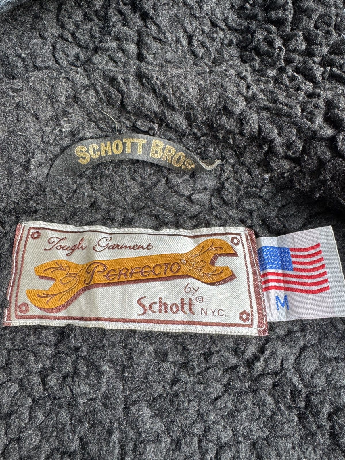 Schott VERY RARE VINTAGE JACKET SCHOTT BROS PERFECTO TWILL SHERPA Size US M / EU 48-50 / 2 - 6 Thumbnail