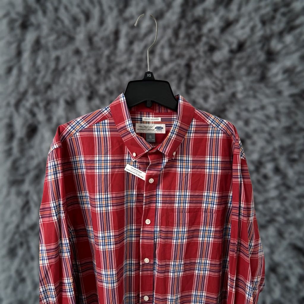 Old Navy Old Navy Shirt Mens XL Red Blue Plaid Button-Down Long Sleeve Pocket Oxford Casual Size US XL / EU 56 / 4 - 1 Thumbnail