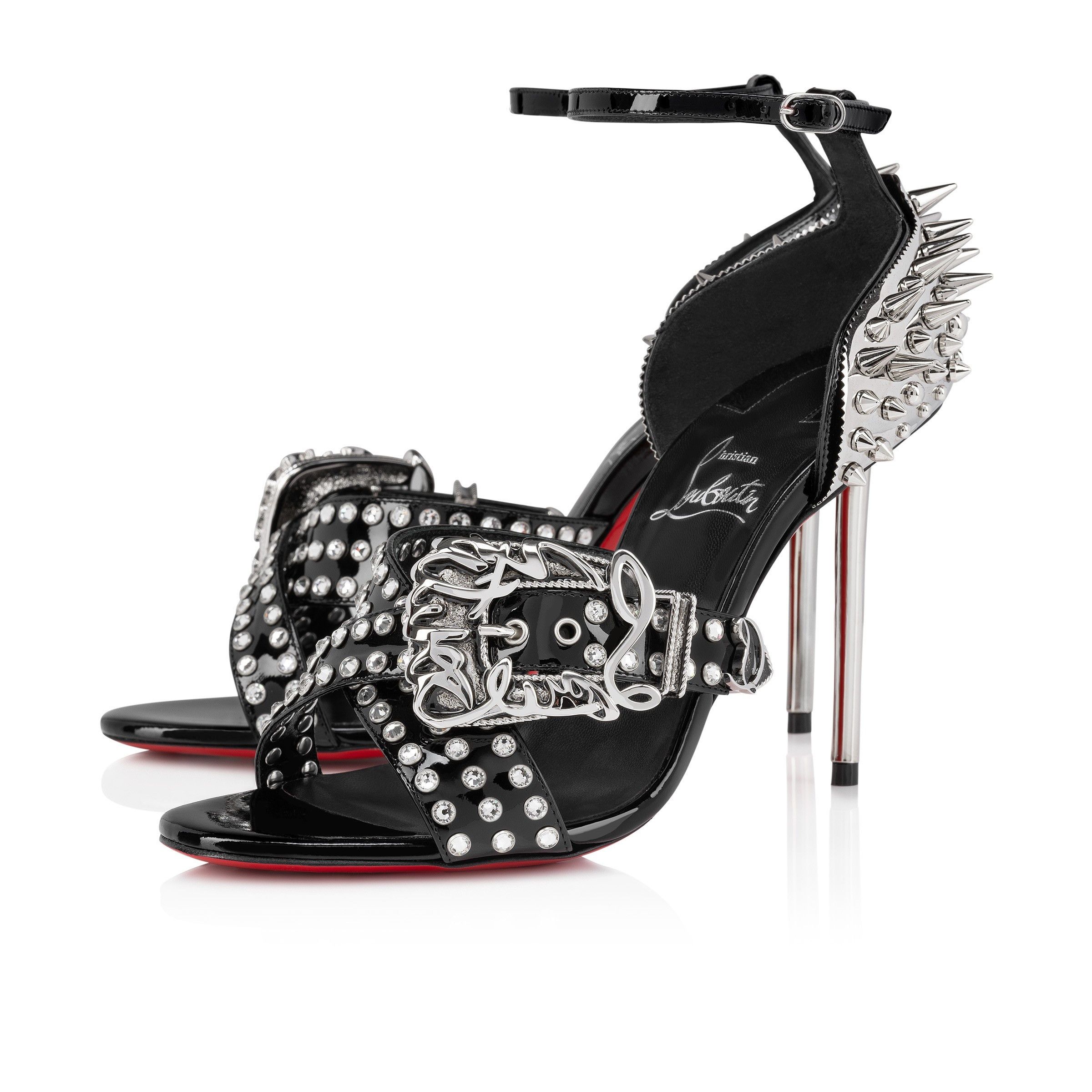Christian Louboutin Wosandal Pic 100mm Black Size US 10 / IT 40 - 1 Thumbnail