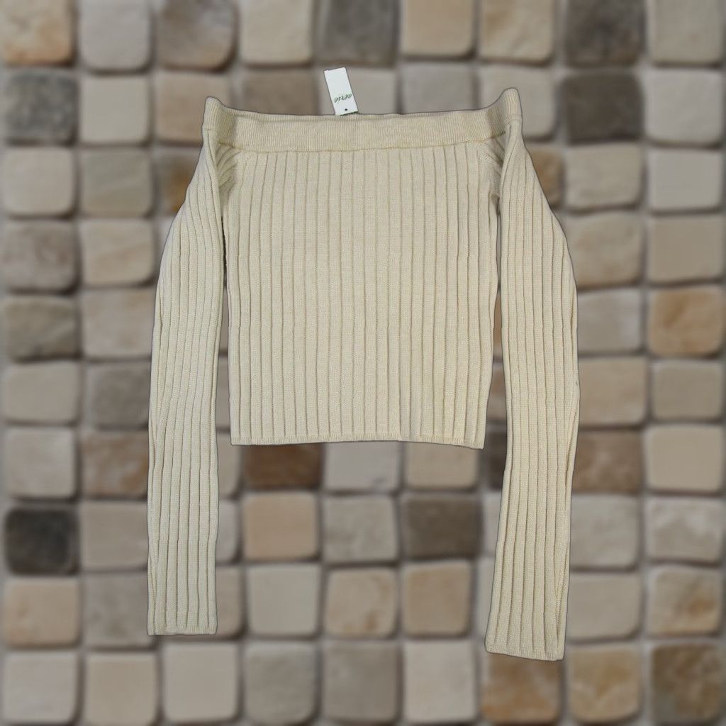 Vintage VINTAGE Aerie Sweater Shirt Women's XS Beige Cropped Knit Pullover Ribbed New Size XS / US 0-2 / IT 36-38 - 1 Thumbnail