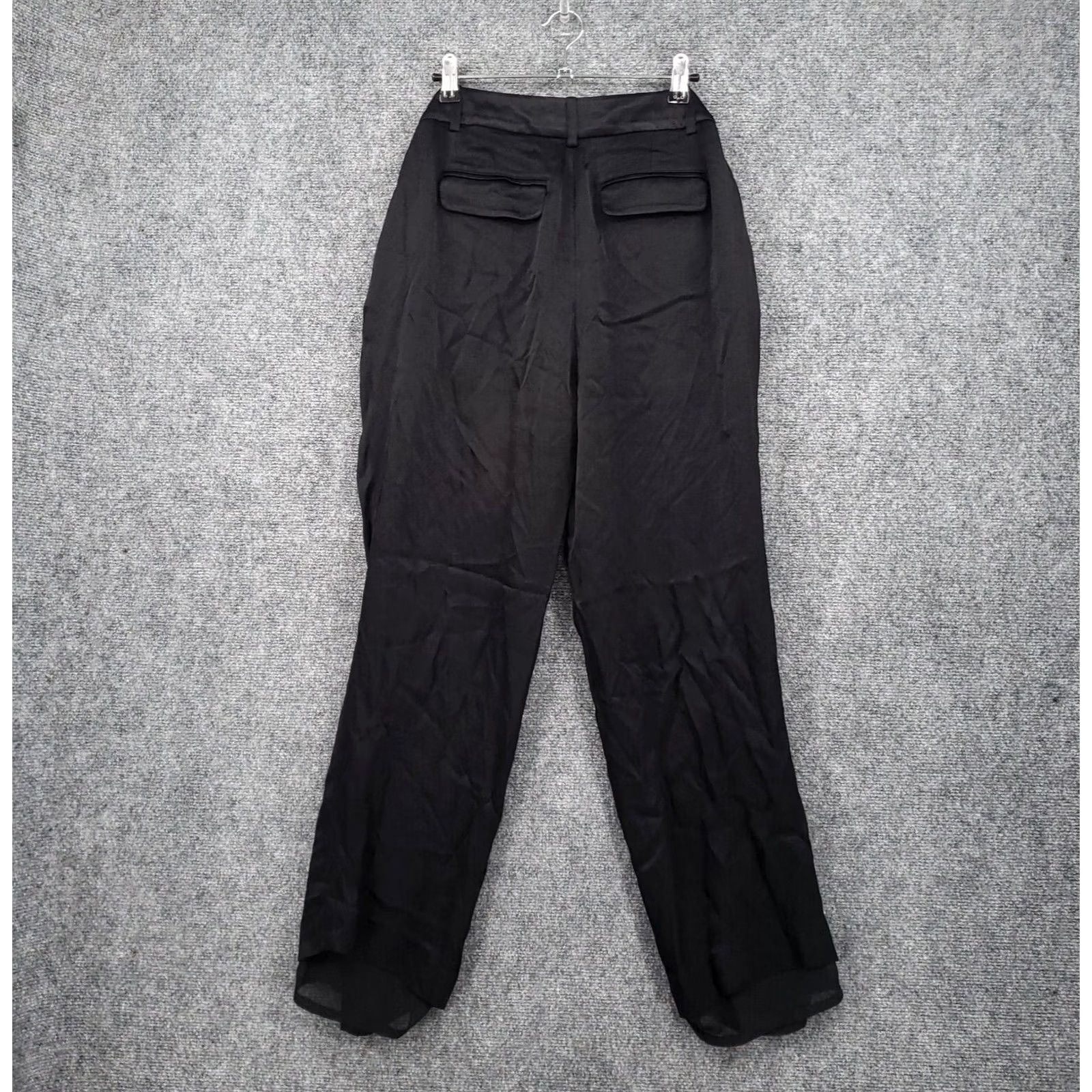 J.Crew J Crew Pants Womens 2 Black Straight Leg High Rise Essential In Luster Crepe Size 26" / US 2 / IT 38 - 2 Thumbnail