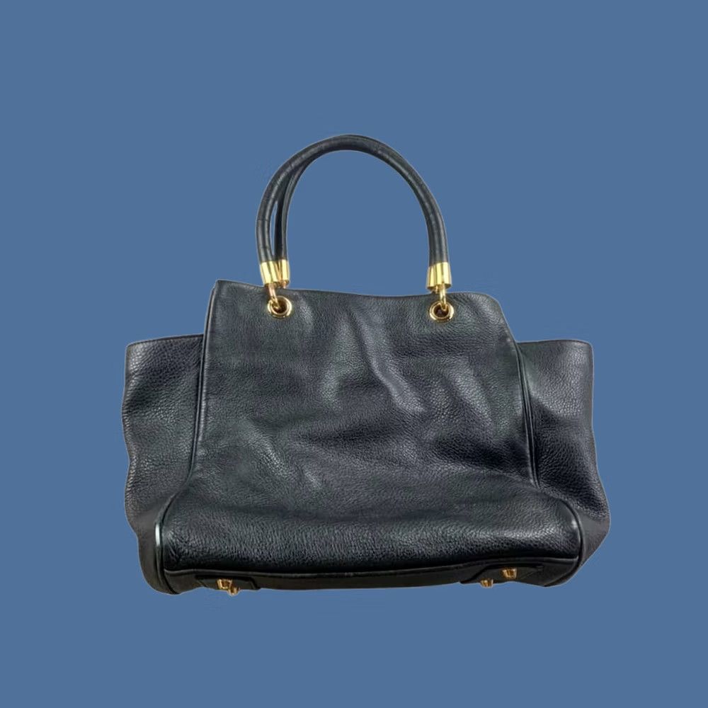 Marc Jacobs Marc Jacobs Women Med Black Pebbled Leather Satchel Tote Gold Plate Size ONE SIZE - 1 Thumbnail