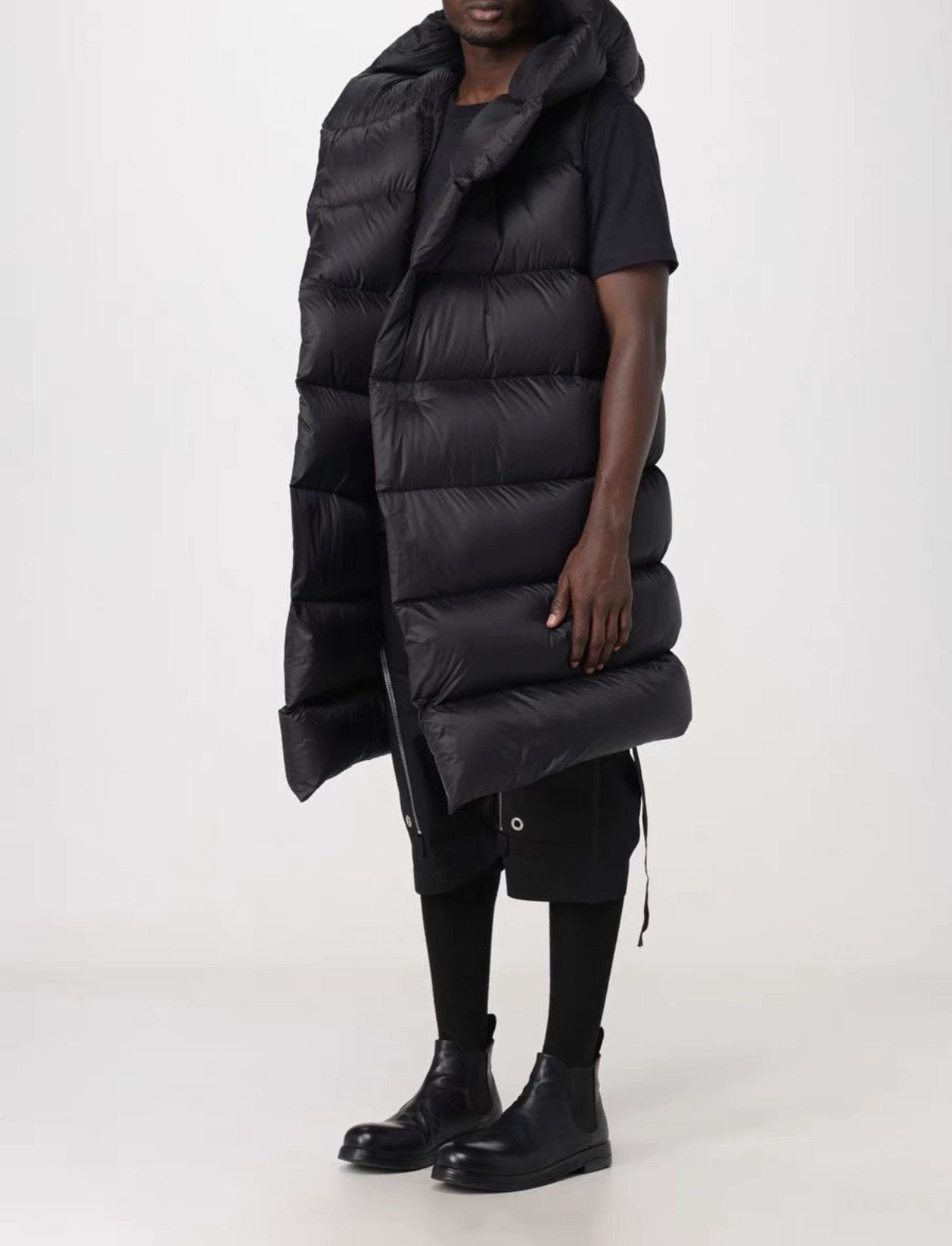 Rick Owens Rick Owens 18FW Hooded Down Vest with Suspenders Size US M / EU 48-50 / 2 - 7 Thumbnail