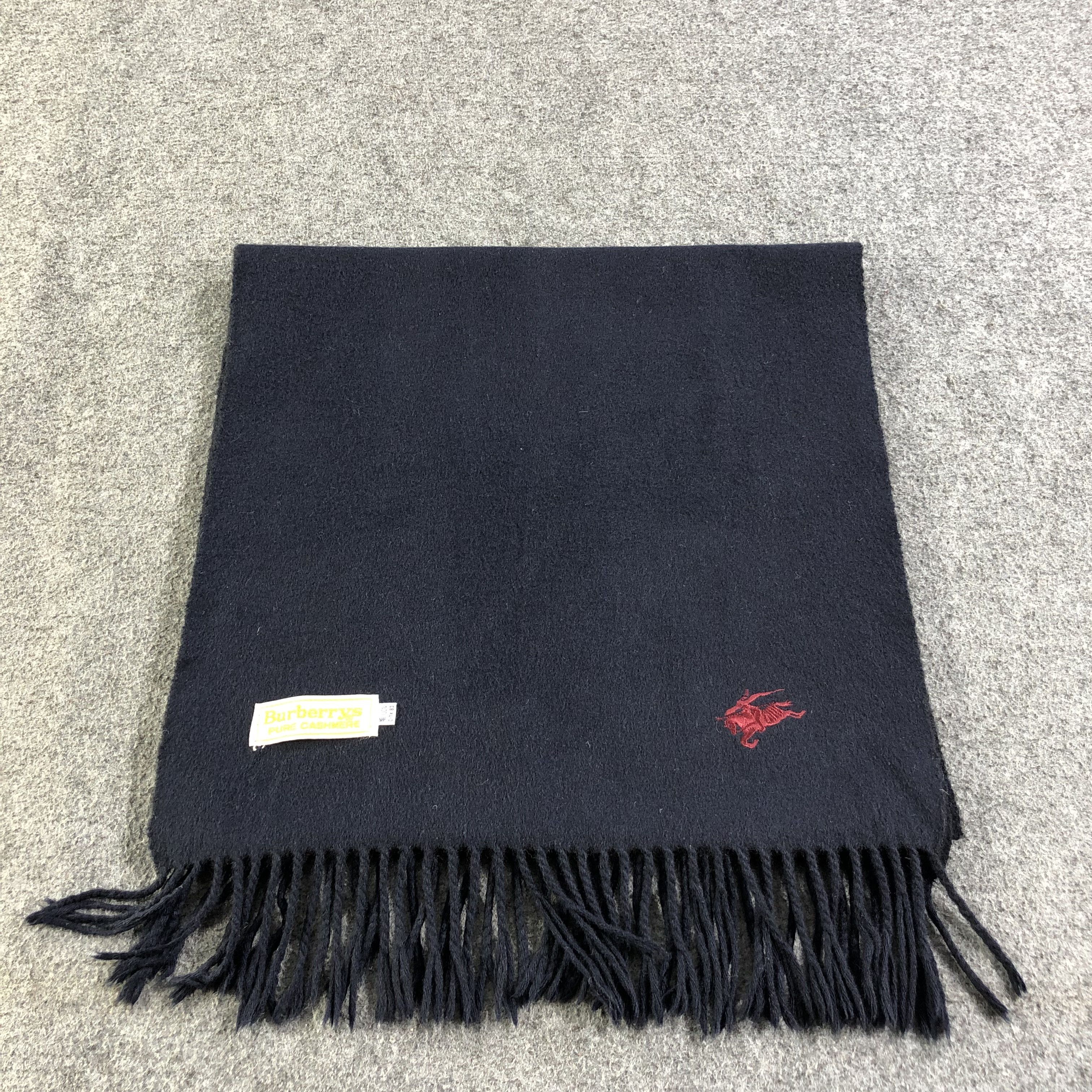 Burberry Burberrys Prorsum Plain Blue Cashmere Scarf Muffler V1355 Size ONE SIZE - 3 Thumbnail