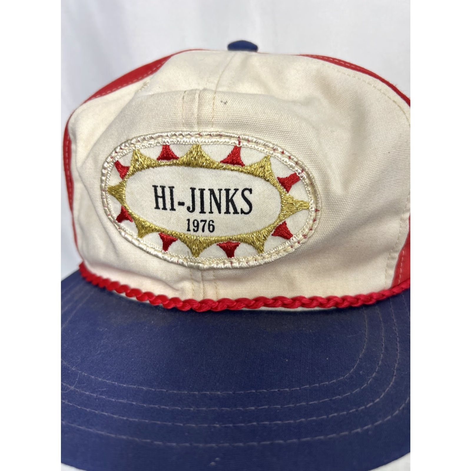 Vintage VINTAGE Town Talk Baseball Hat One Size Adjustable Blue White Red Cap Men Boys Mens Size ONE SIZE - 6 Thumbnail