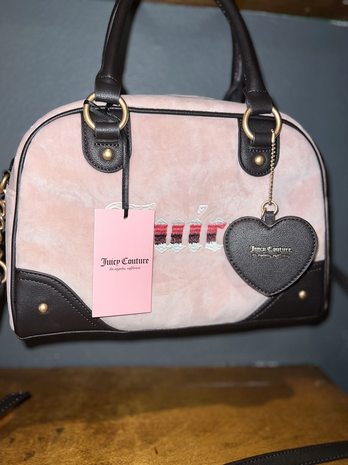 Juicy Couture Juicy Couture Velvet Velour Retro Satchel Bowler Hand Bag Size ONE SIZE - 1 Thumbnail