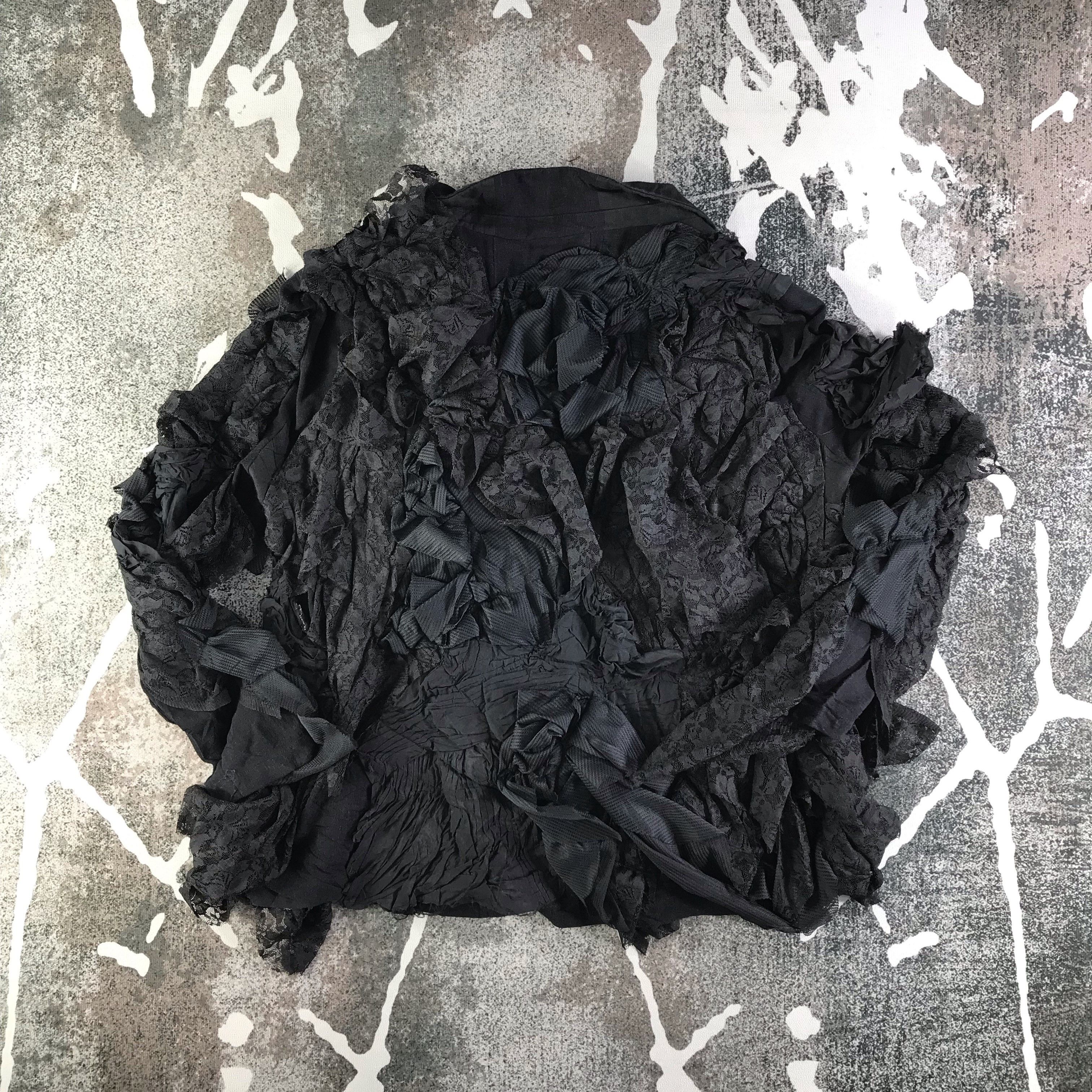 Japanese Brand × Vintage Unknown Ruffled Floral Blazer Coat Jacket Size US L / EU 52-54 / 3 - 3 Thumbnail