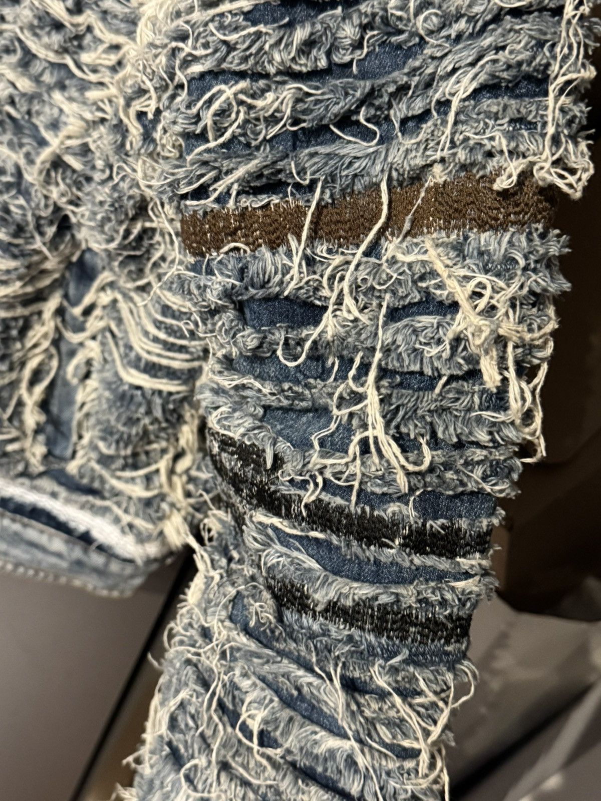 1017 ALYX 9SM × Blackmeans Alyx Blackmeans ripped disstressed denim jacket Size US XL / EU 56 / 4 - 3 Thumbnail