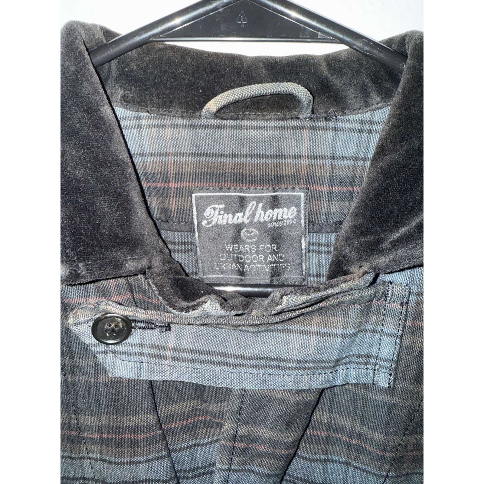 Final Home Final Home Archive Cotton Velvet Collar Plaid Jacket S Size US S / EU 44-46 / 1 - 3 Thumbnail
