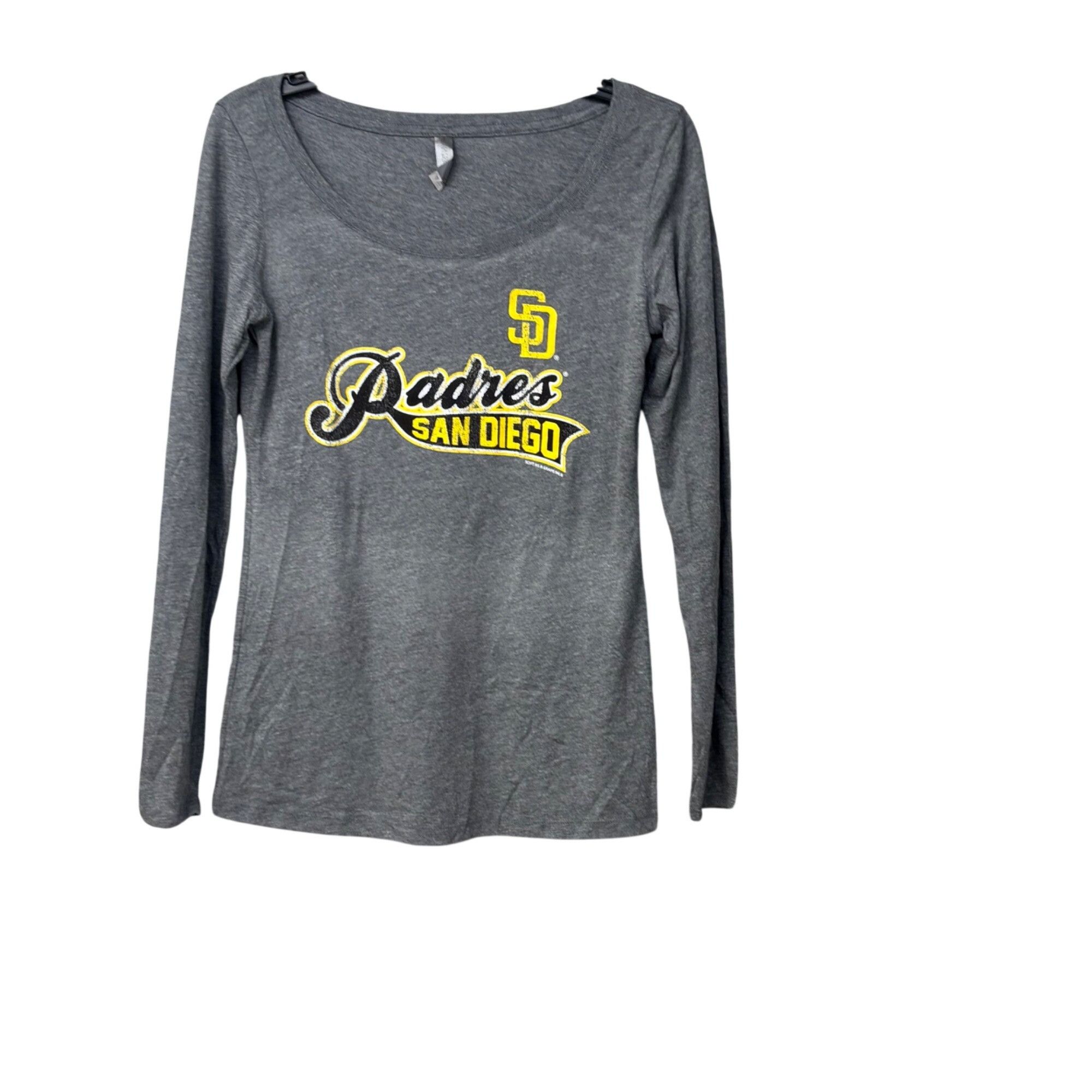 Next Level Apparel San Diego Padres Womens Long Sleeve Gray T-Shirt By Next Lev Size L / US 10 / IT 46 - 3 Thumbnail