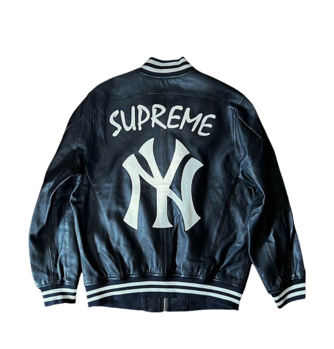 MLB × New York Yankees × Supreme Supreme x New York Yankees Leather Jacket Size US L / EU 52-54 / 3 - 1 Thumbnail