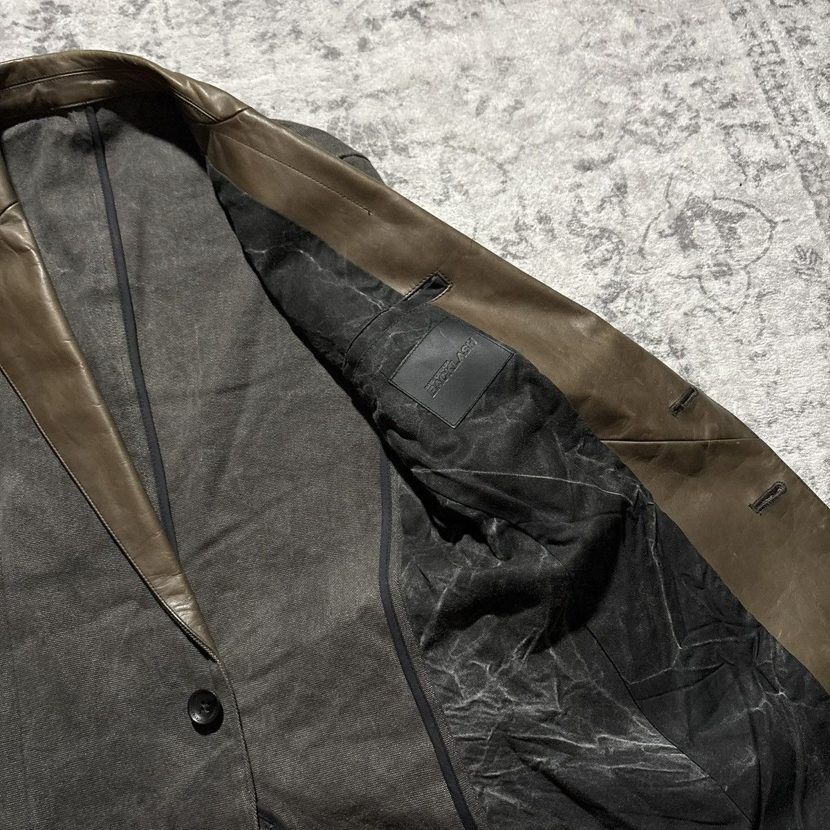 Isamu Katayama Backlash Isamu Katayama Leather Detailed Blazer Suit Jacket | Size S Size 38R - 7 Thumbnail