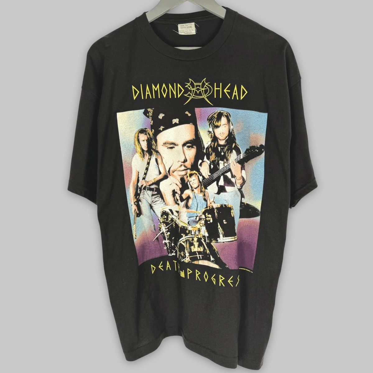 Band Tees Vintage 1993 Diamond Head Death and Progress Euro T Shirt Size US XL / EU 56 / 4 - 1 Thumbnail
