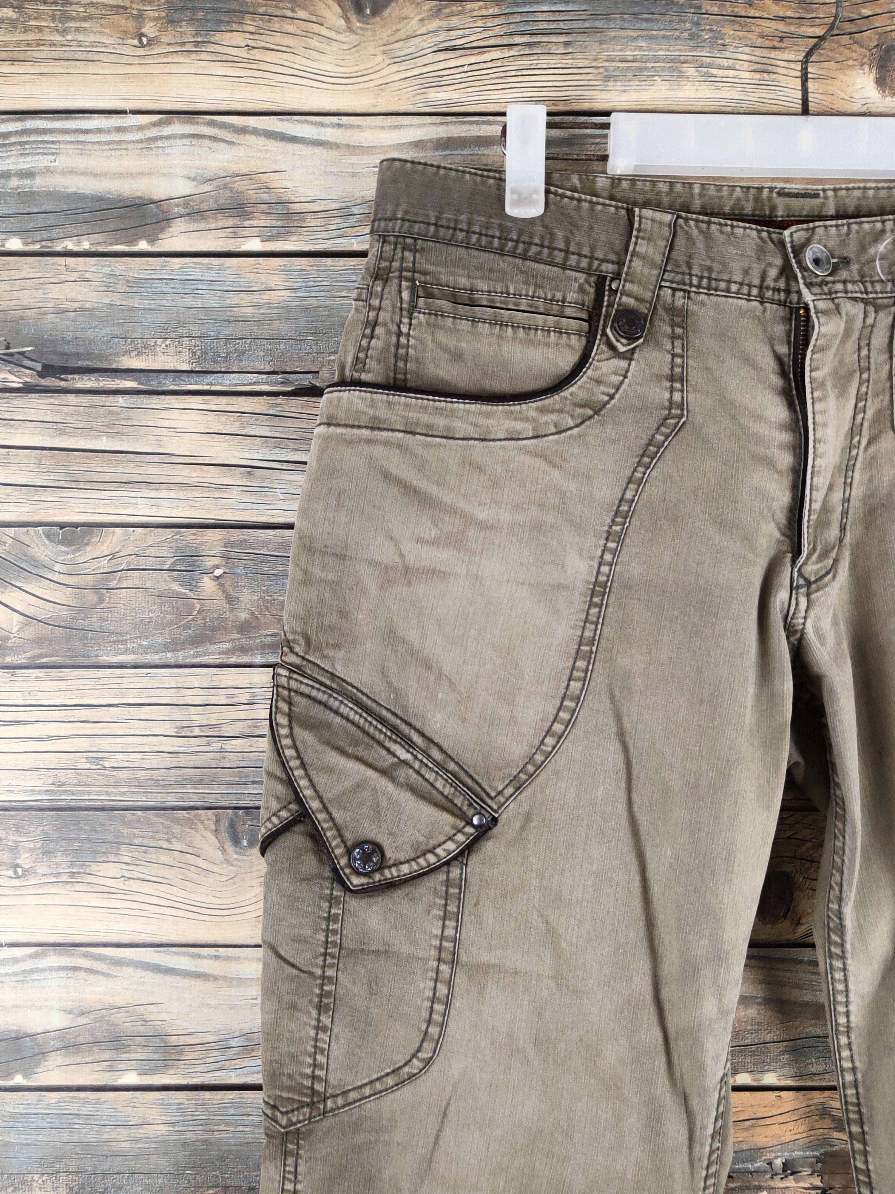 Nicole Club DL Nicole Club Olive Multipocket Cargo Pants #46-371 Size US 33 - 3 Thumbnail