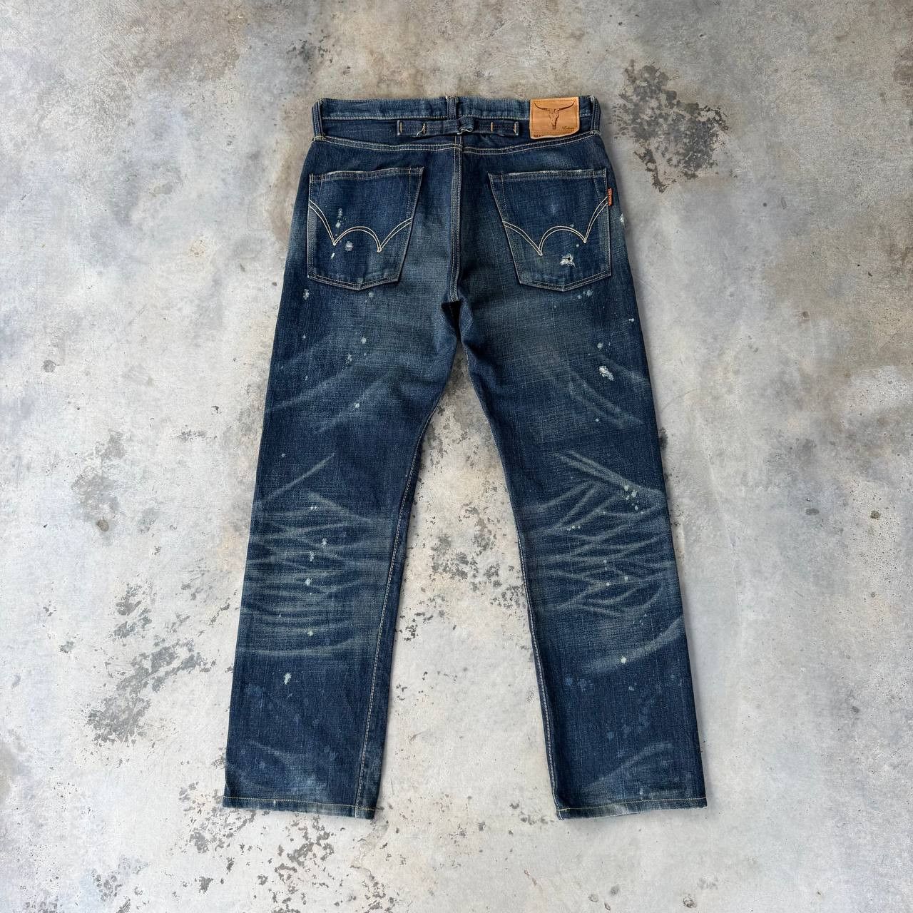 Edwin VINTAGE EDWIN 505ZX BUCKLE BACK REDLINE DISTRESSED HONEYCOMB Size US 30 / EU 46 - 14 Thumbnail