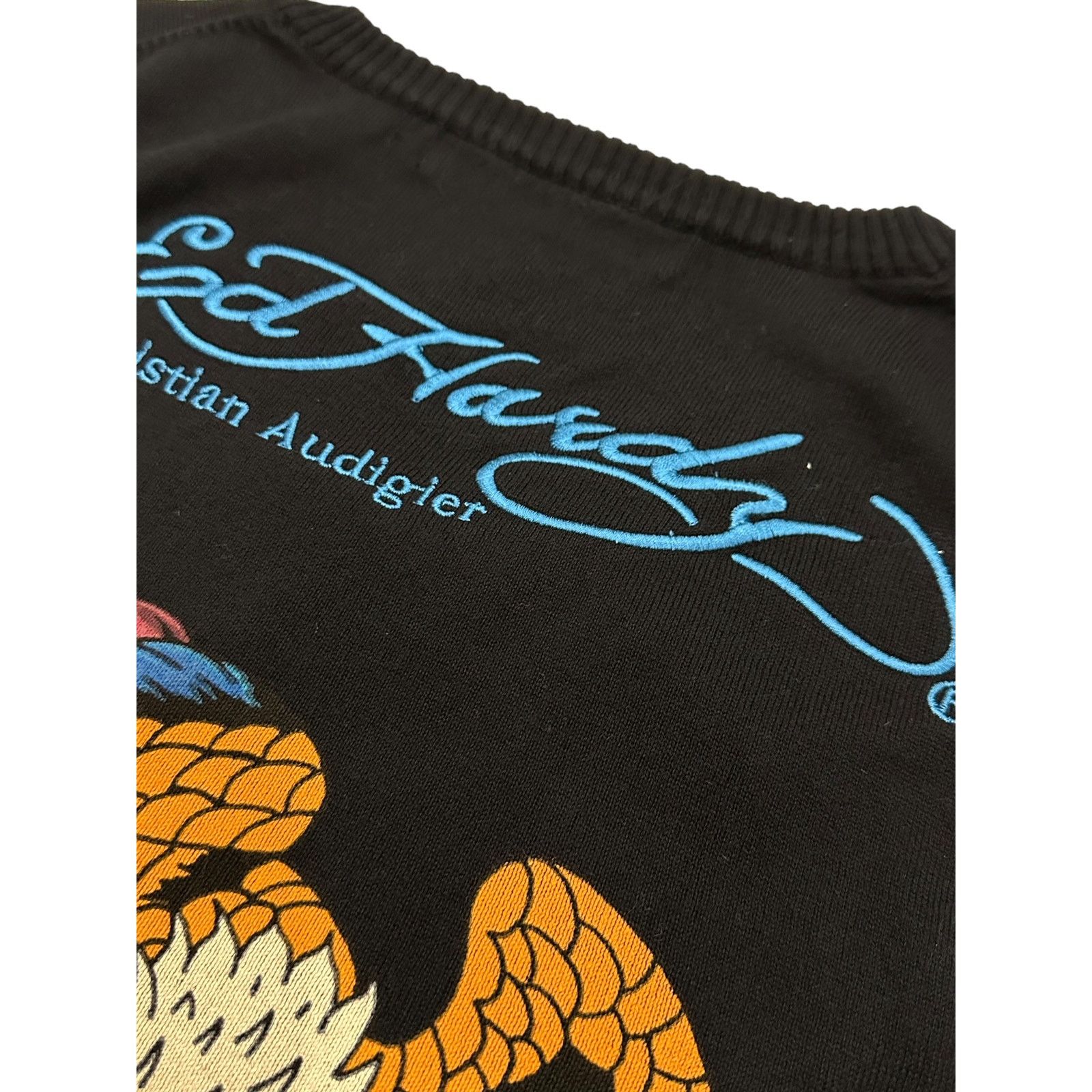 Ed Hardy Ed Hardy by Christian Audigier Embroidered Sweater Vest Size US XL / EU 56 / 4 - 4 Thumbnail