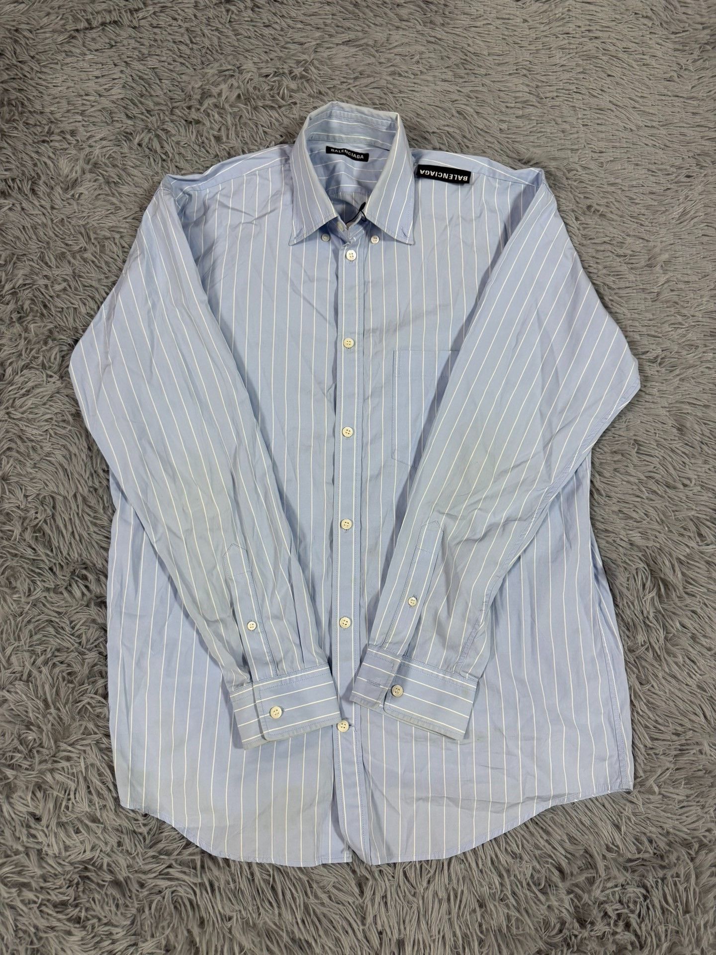 Balenciaga Balenciaga Retro Blue Shirt 37 Men Size US S / EU 44-46 / 1 - 1 Thumbnail
