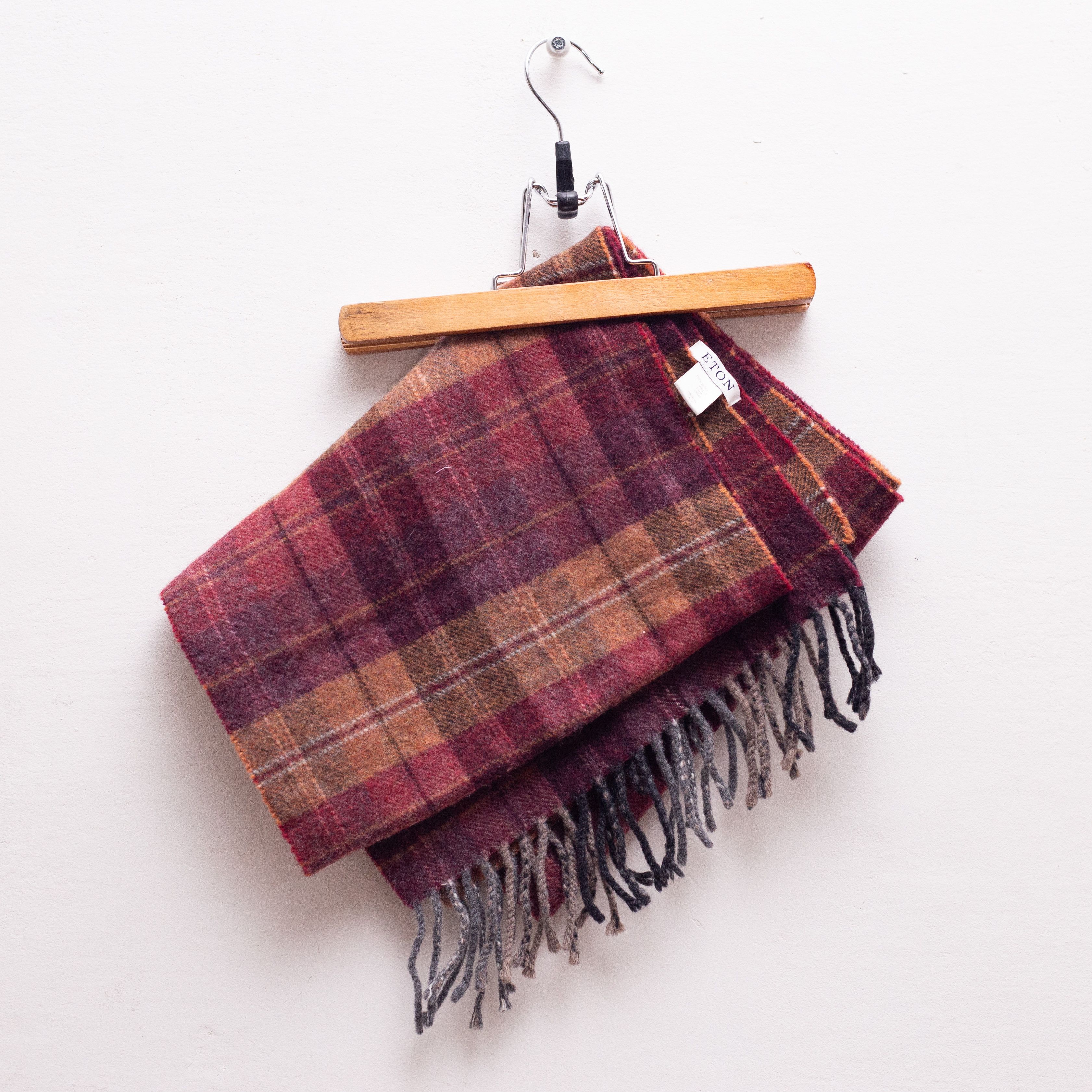 Eton ETON Tartan Check Multicolour Wool Scarf Size ONE SIZE - 1 Thumbnail