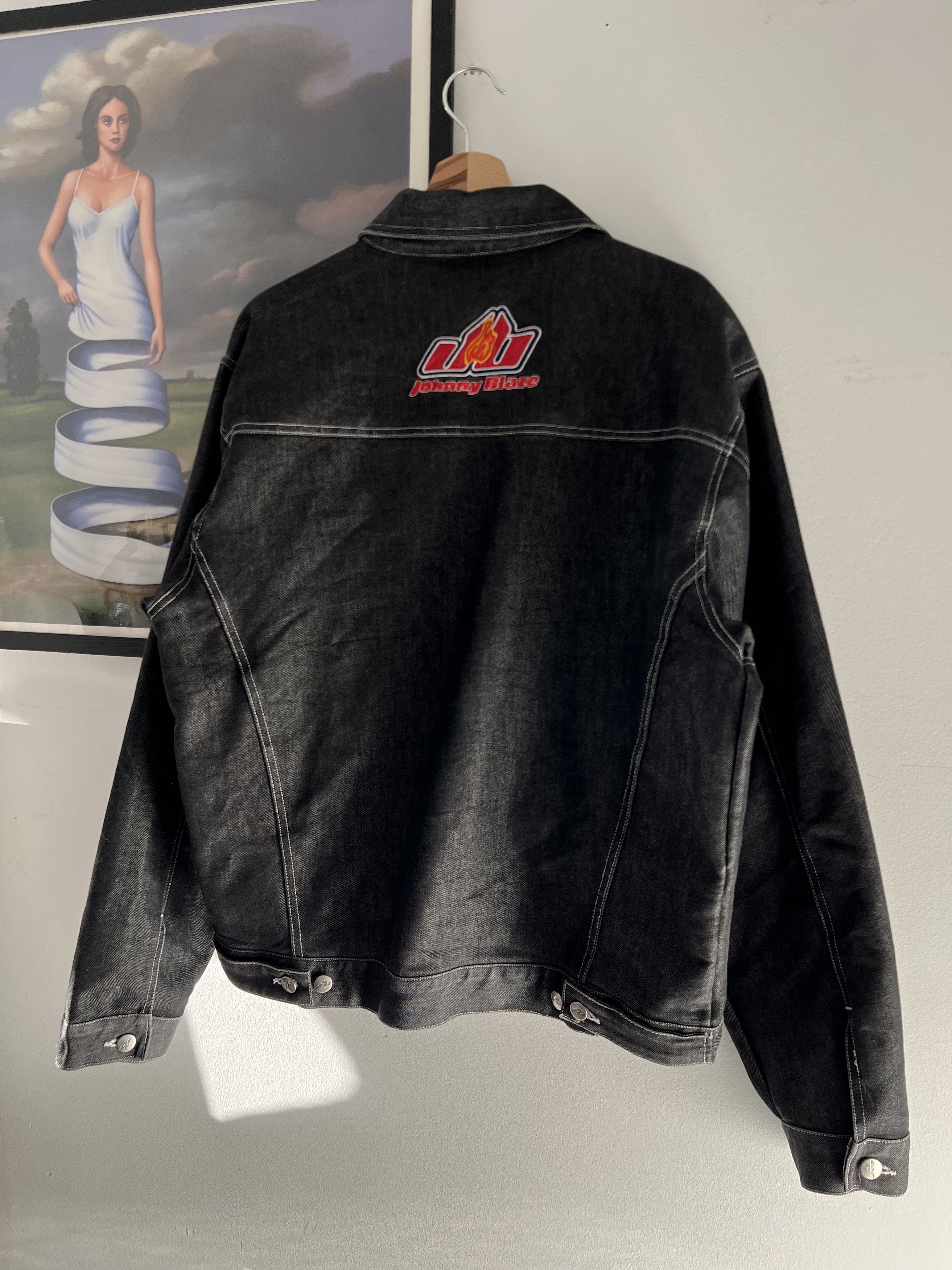 Vintage Y2K Early 2000s Johny Blaze Denim Trucker Jacket