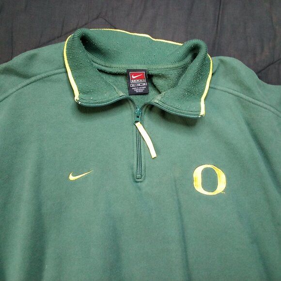NCAA × Nike × Vintage Vintage Nike Oregon Ducks 1/4 Zip Sweatshirt Size US XL / EU 56 / 4 - 1 Thumbnail