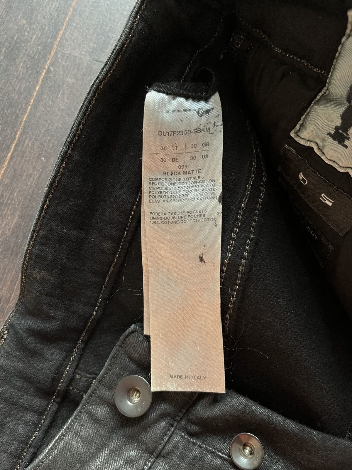 Rick Owens × Rick Owens Drkshdw rick owens fw17 “glitter” black waxed detroit cut jeans Size US 30 / EU 46 - 7 Thumbnail
