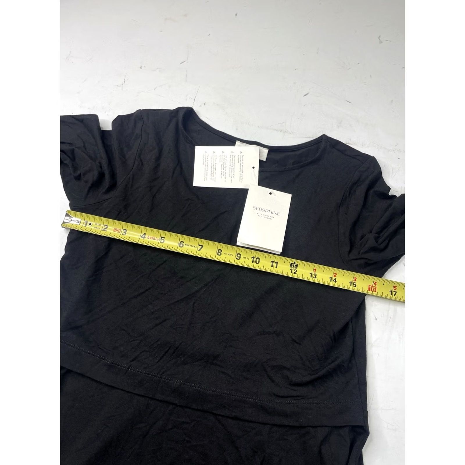 Vintage Seraphine Maternity Nursing Dress Jersey 3/4 Sleeve Black Knee Length A-Line Size 8 Womens Lounge Casual Travel Nursing Lift-Up NWT Size M / US 6-8 / IT 42-44 - 6 Thumbnail