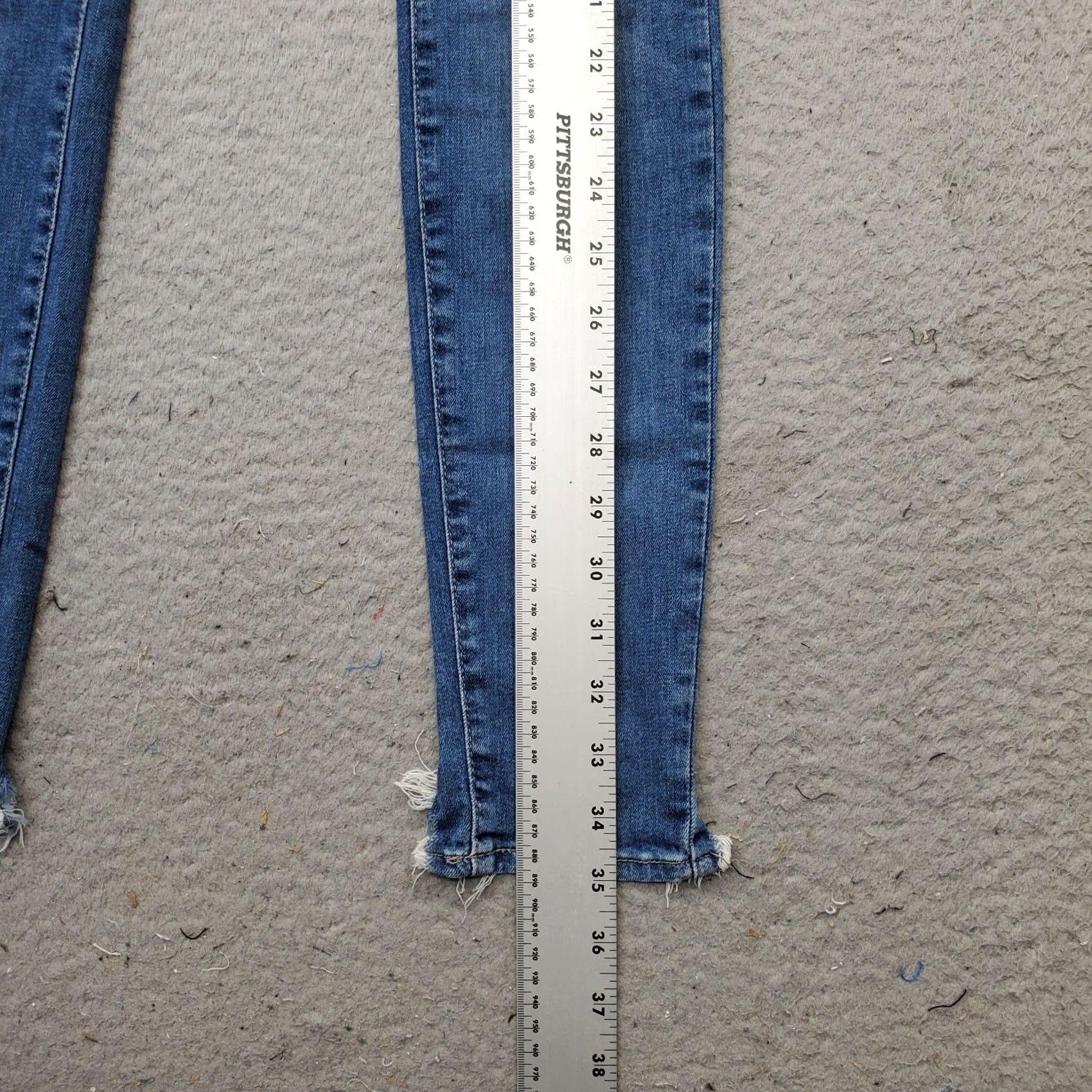Lucky Brand Lucky Brand Skinny Jeans Women's 00/24 Blue Denim Cotton Distressed Frayed Hem Jeans Size 24" / US 00 / IT 34 - 3 Thumbnail