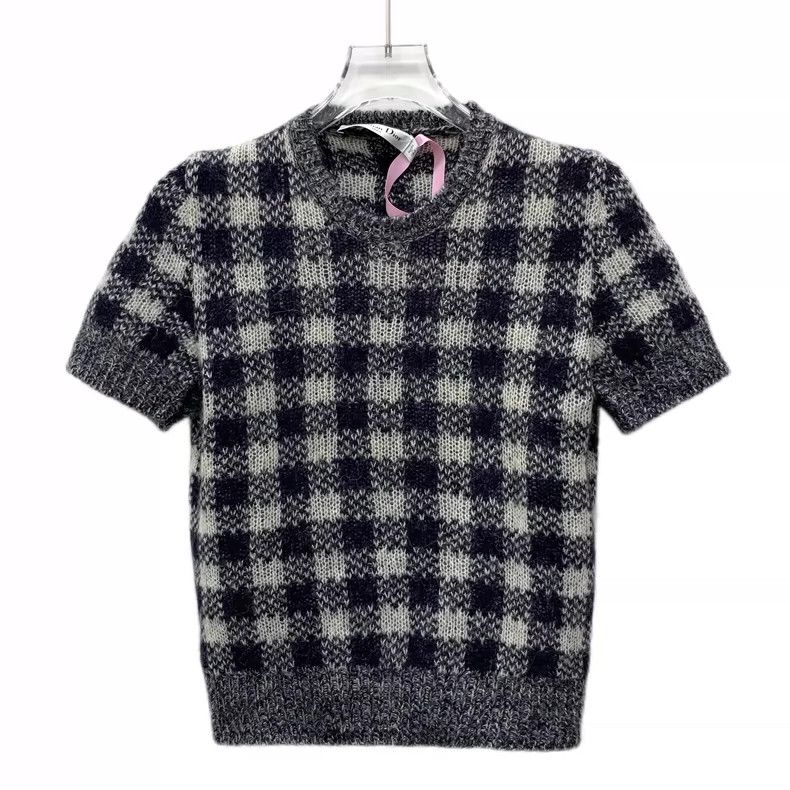 Dior Christian Dior Gray Plaid Short Sleeve Sweater-dmc Size US XS / EU 42 / 0 - 1 Thumbnail