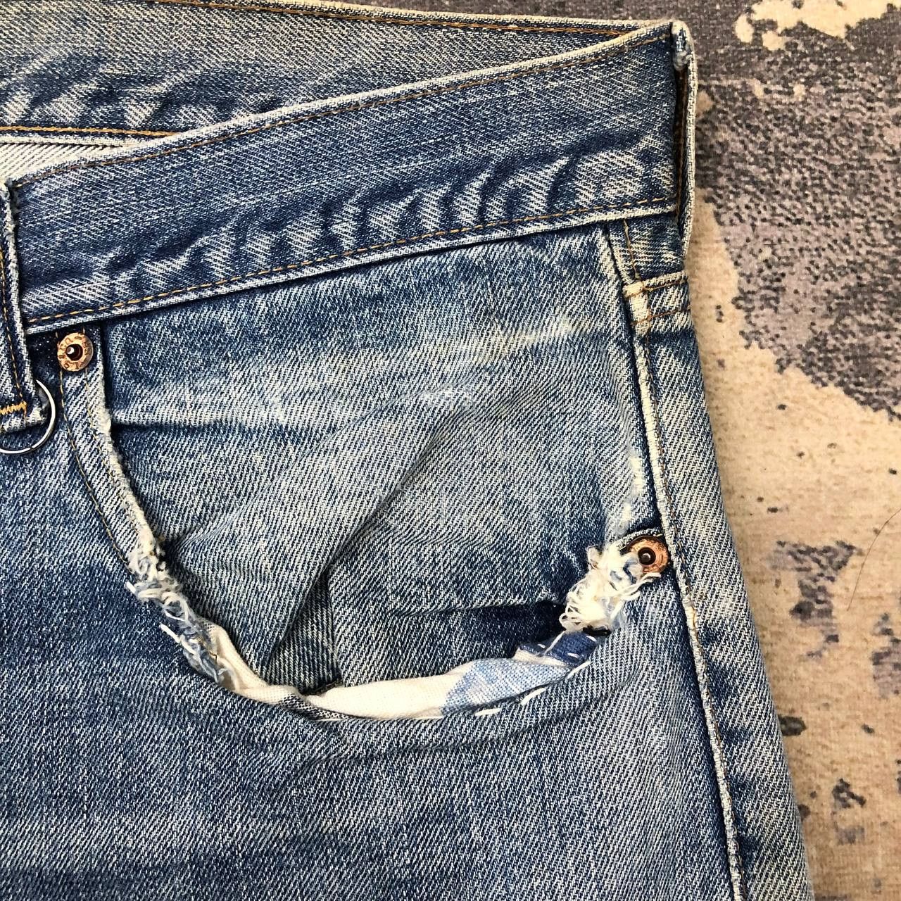 Levi's × Levi's Vintage Clothing P776 RARE VTG LEVI'S TALON BUTTON NOM 8 RIPPED JEANS Size US 42 / EU 58 - 5 Thumbnail