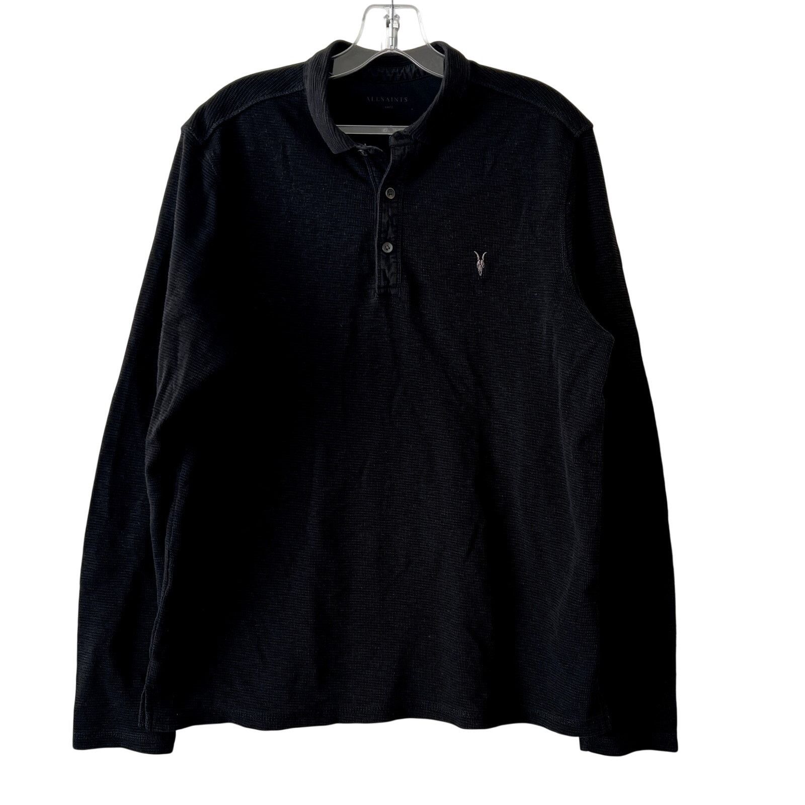 Allsaints AllSaints Muse polo long sleeve shirt size L Black Size US L / EU 52-54 / 3 - 1 Thumbnail