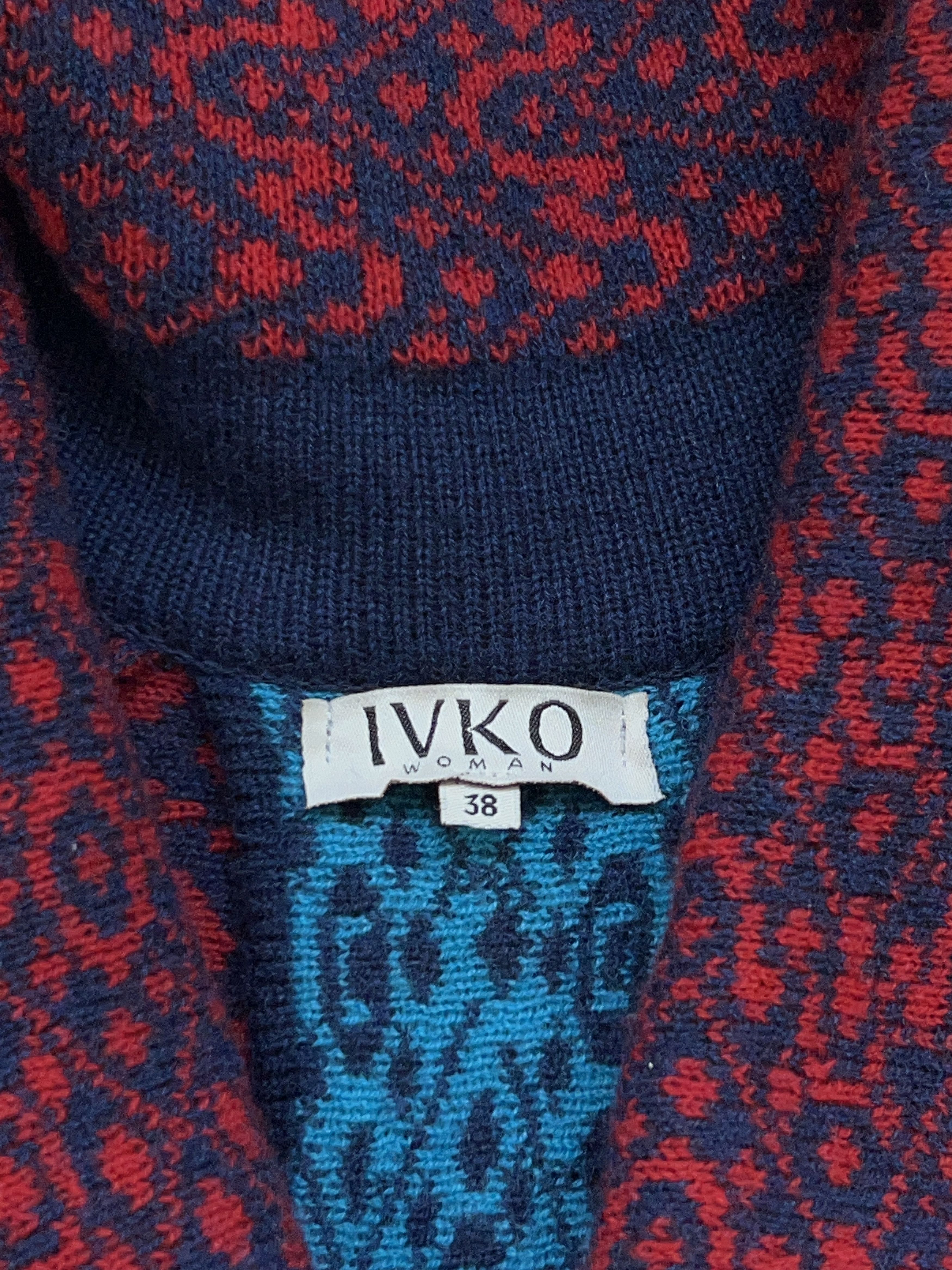 Traditional Weatherwear × Vintage Womens IVKO Colourful Jacket Cardigan Sweater Wool Geometric Size XS / US 0-2 / IT 36-38 - 5 Thumbnail