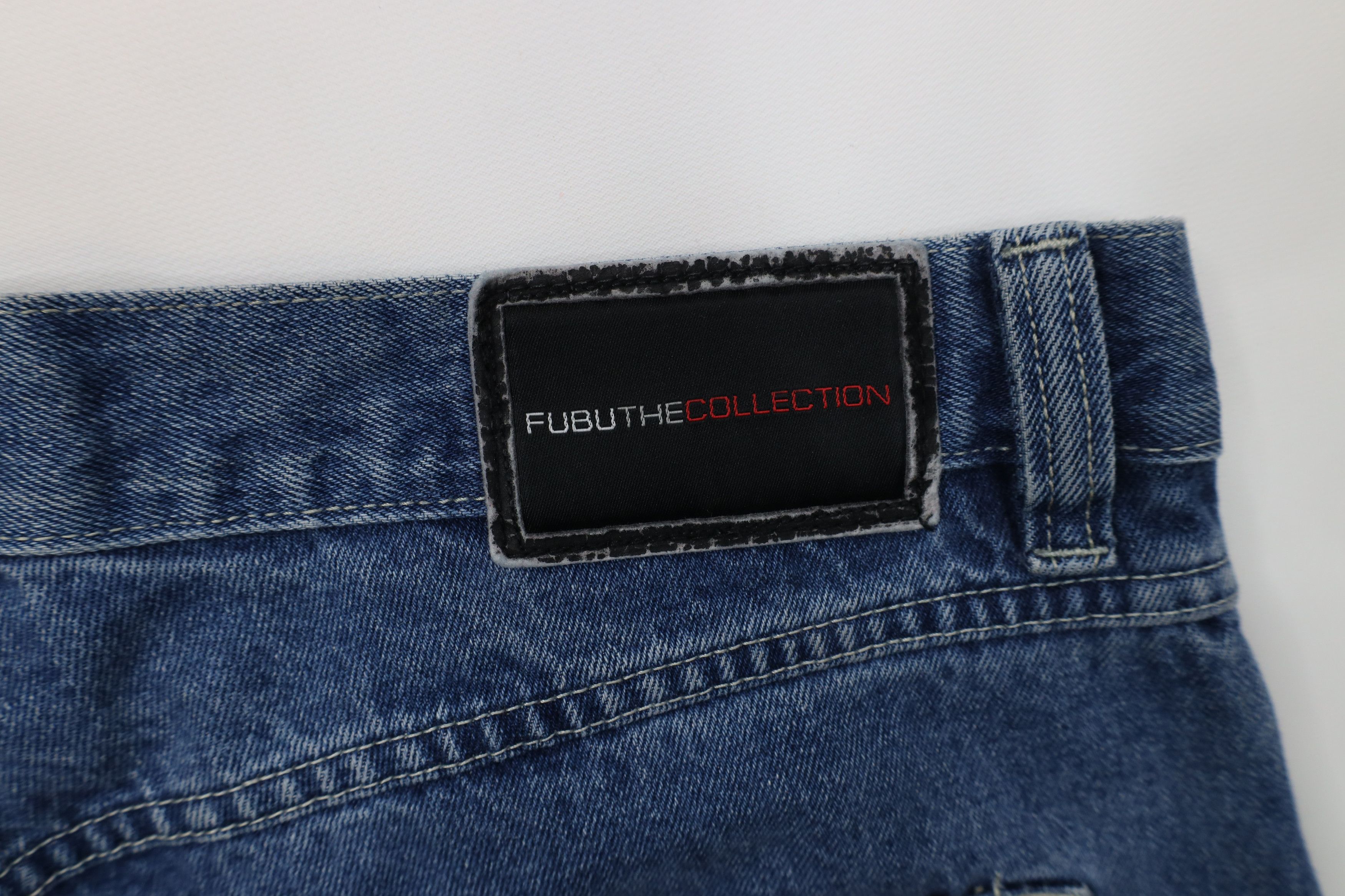 Fubu Vintage 90s Y2K FUBU Relaxed Fit Denim Dungaree Shorts Blue Size US 38 / EU 54 - 14 Thumbnail