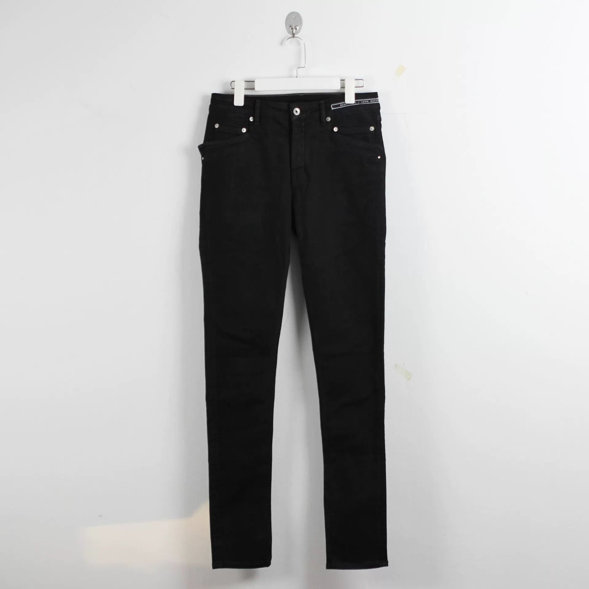 rick owens black denim long pants