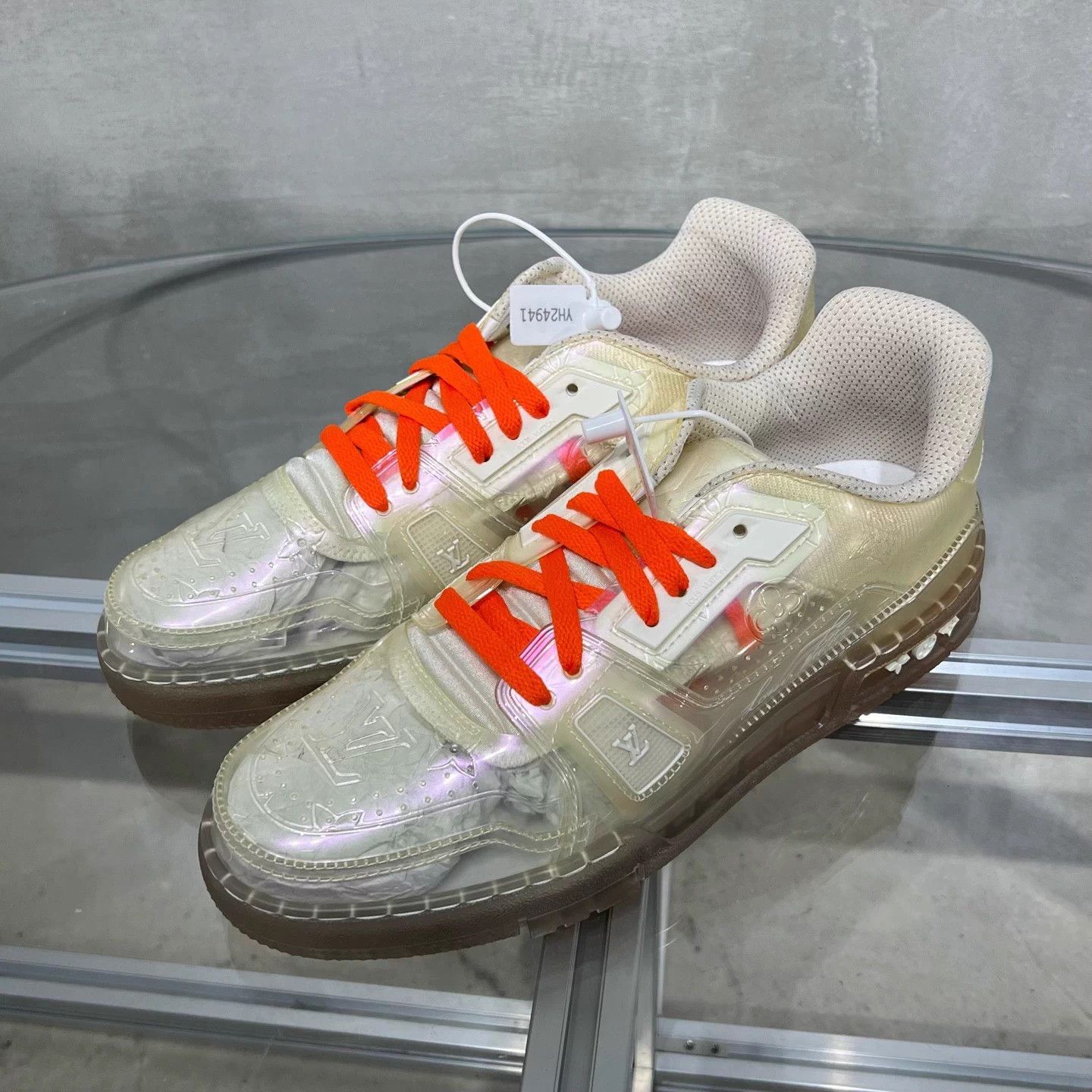 Louis Vuitton LV Trainer Clear White Orange UK7.5/41.5 Size US 8.5 / EU 41-42 - 2 Thumbnail