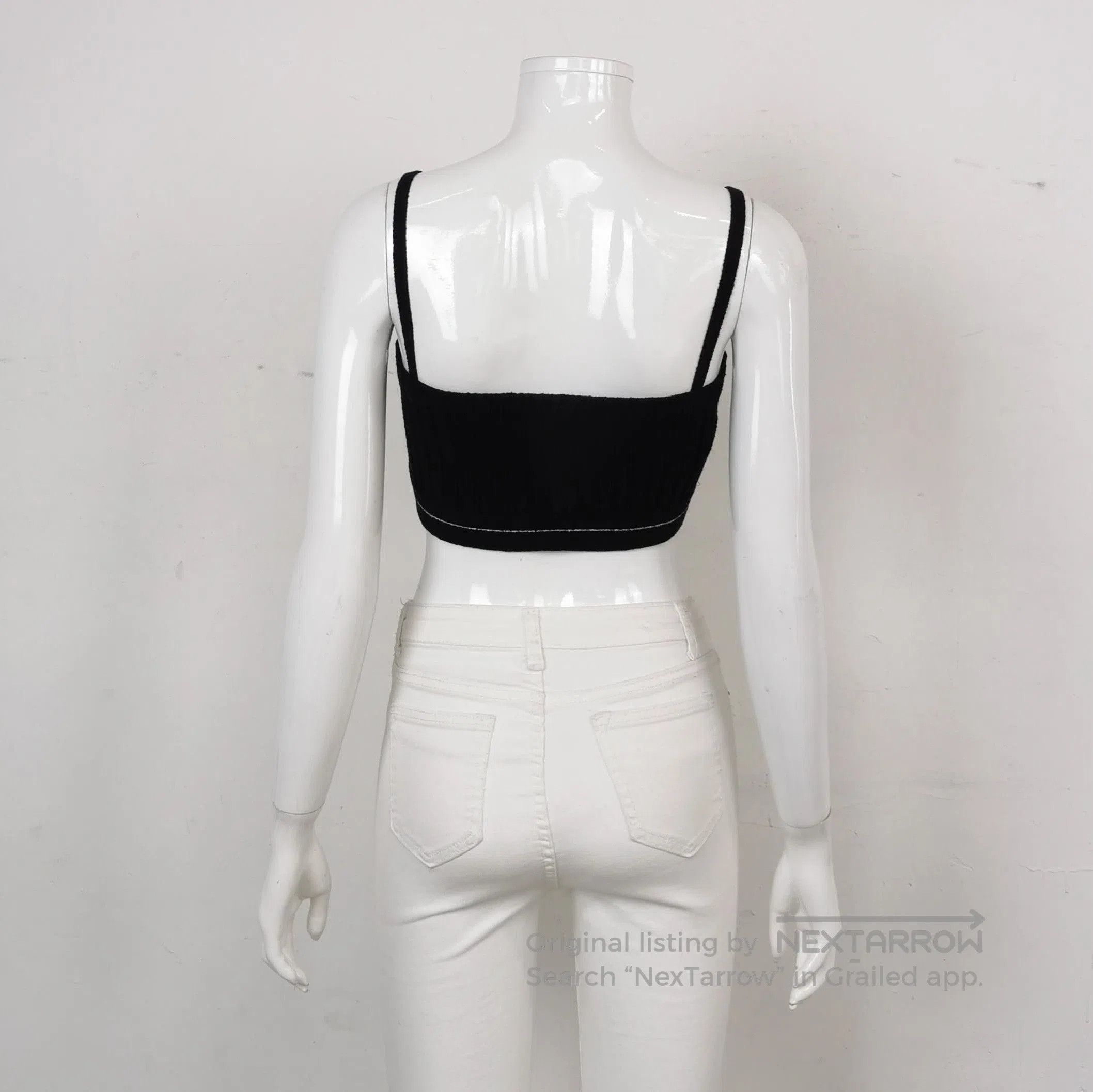 Prada Prada Logo Cotton Crop Top . Size XXS / US 00 / IT 34 - 2 Thumbnail