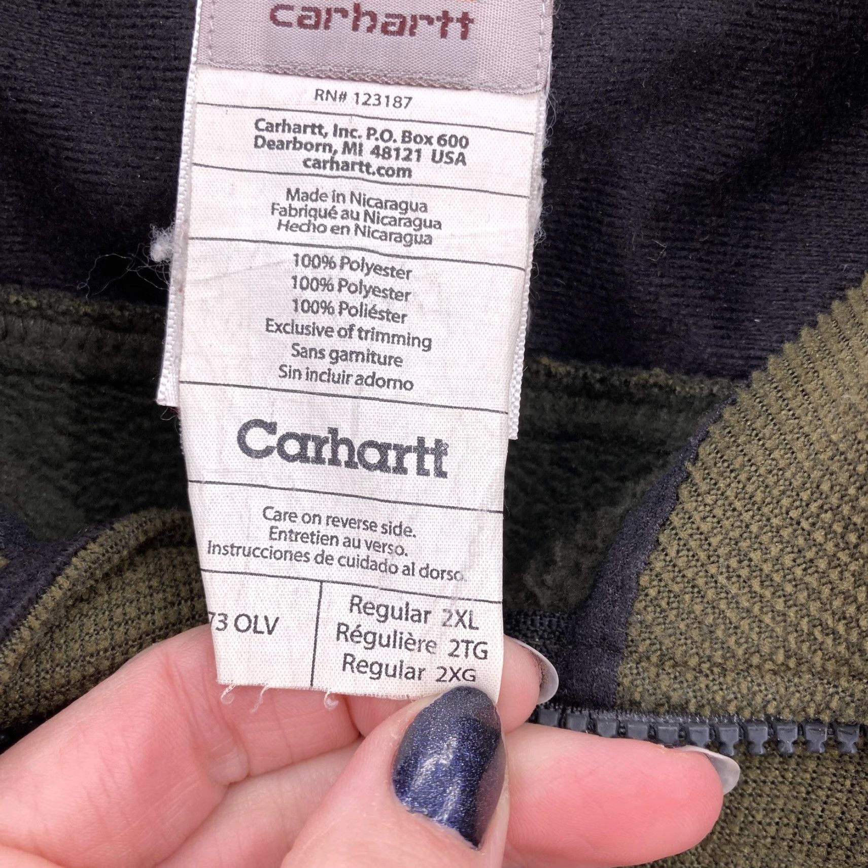 Carhartt Carhartt Jacket Mens 2XL Green Full Zip Fleece Mock Neck Chest Pocket Workwear Size US XXL / EU 58 / 5 - 2 Thumbnail
