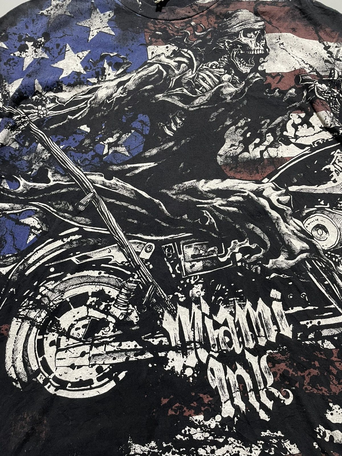 Other Y2k Miami Ink Skeleton Biker Graphic Tee Size US XL / EU 56 / 4 - 5 Thumbnail