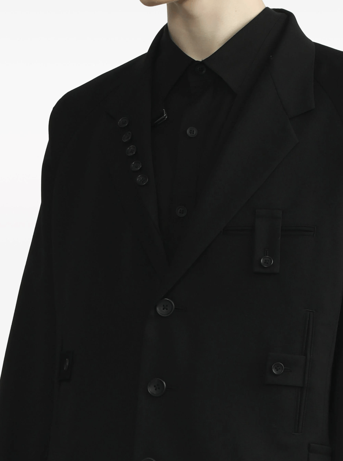 Yohji Yamamoto Yohji Yamamoto Pour Homme W/Gabardine LAPEL BUTTON 5PK JKT Size US L / EU 52-54 / 3 - 10 Thumbnail
