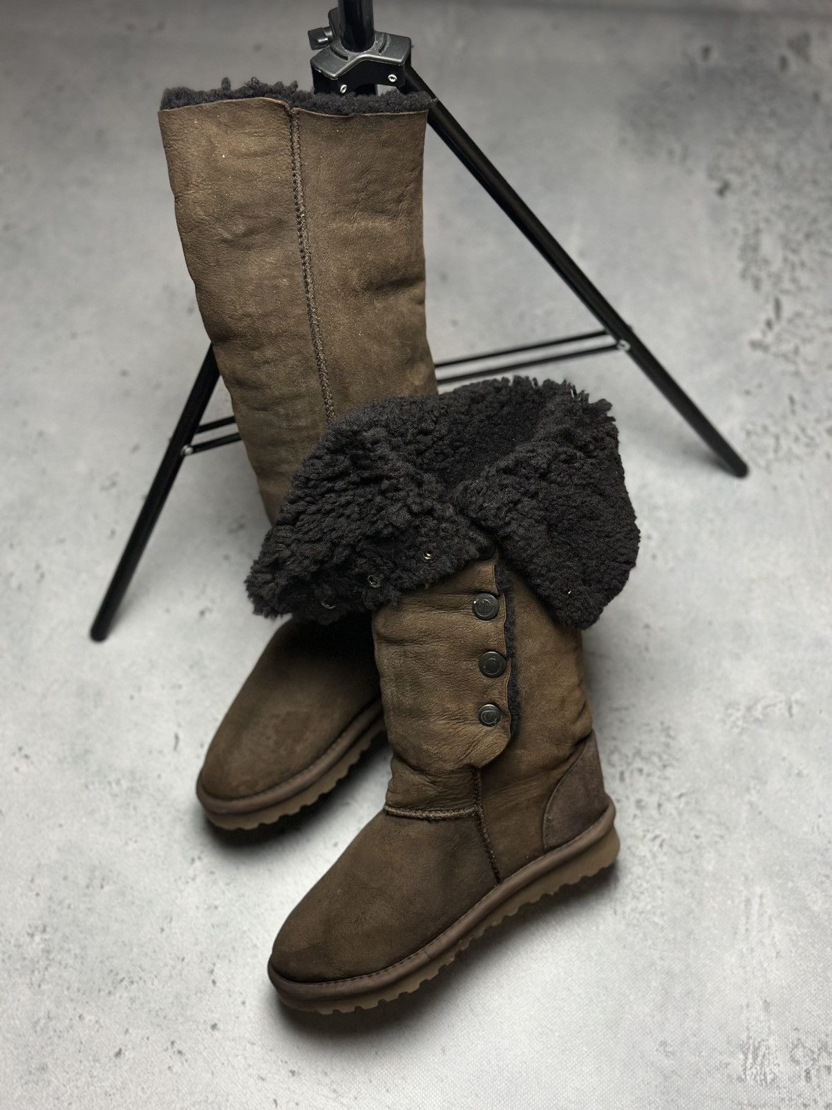Vintage Celtic &Co Popper Sheepskin Boots - Knee Height Lux Size US 7 / IT 37 - 6 Thumbnail