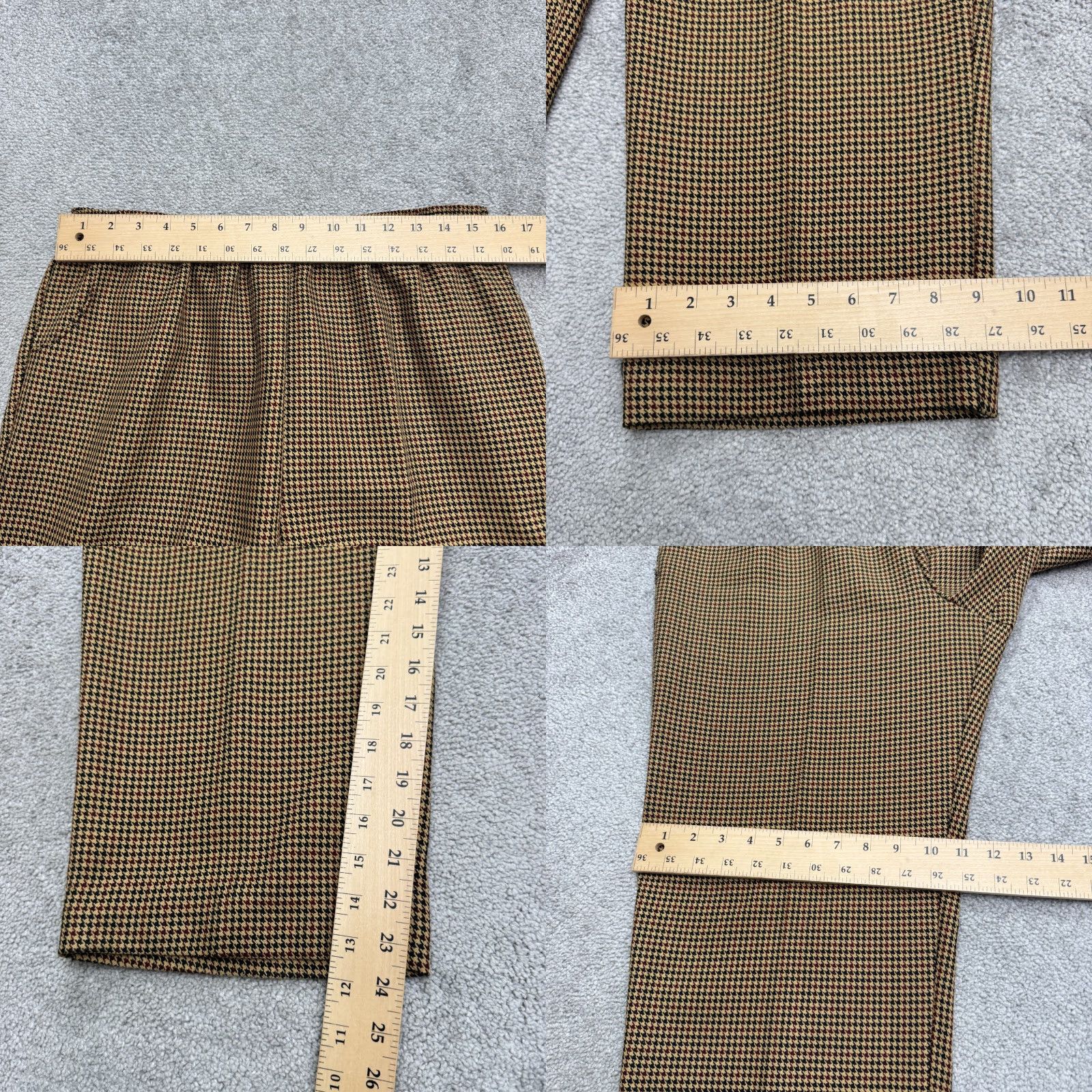 Haband VINTAGE Village Square Haband Pants Womens 16 Brown Houndstooth Pull On Size 38" / US 16 / IT 52 - 8 Thumbnail