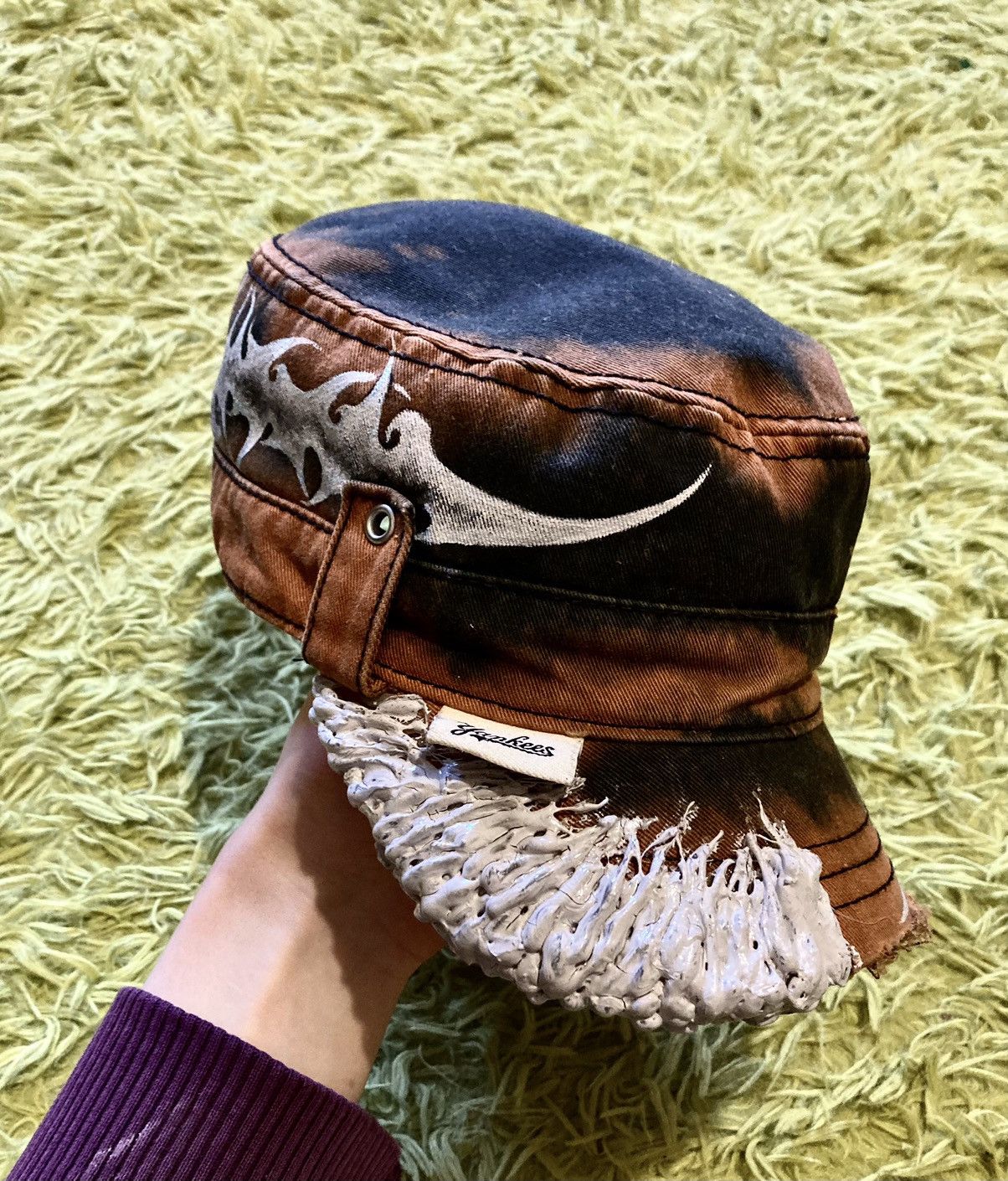 Other Custom Tribal Hat with Rust Effect, Unique Streetwear Cap Size ONE SIZE - 1 Thumbnail