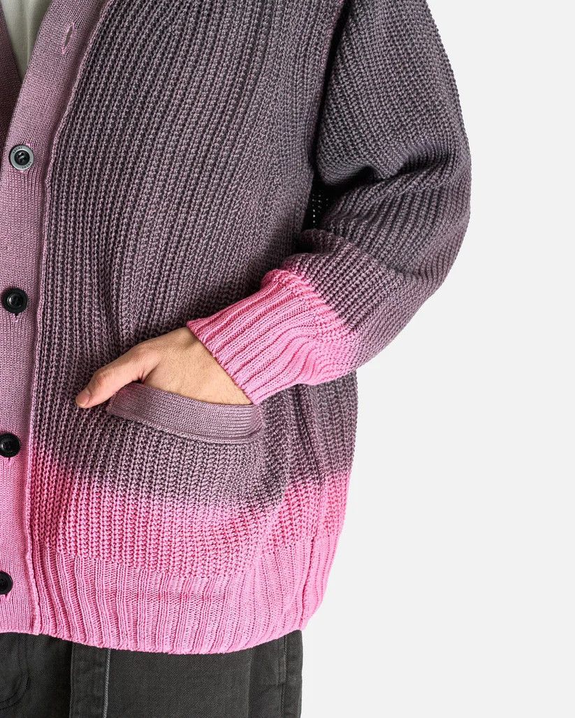Sacai o1s1v1r1oon0925 Garment Dye Knit Cardigan in Pink Size US XL / EU 56 / 4 - 4 Thumbnail