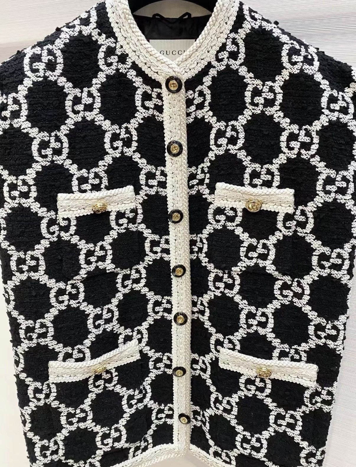 Gucci Louis Vuitton Black & Gold Tweed Blazer J33 Size XS / US 0-2 / IT 36-38 - 3 Thumbnail