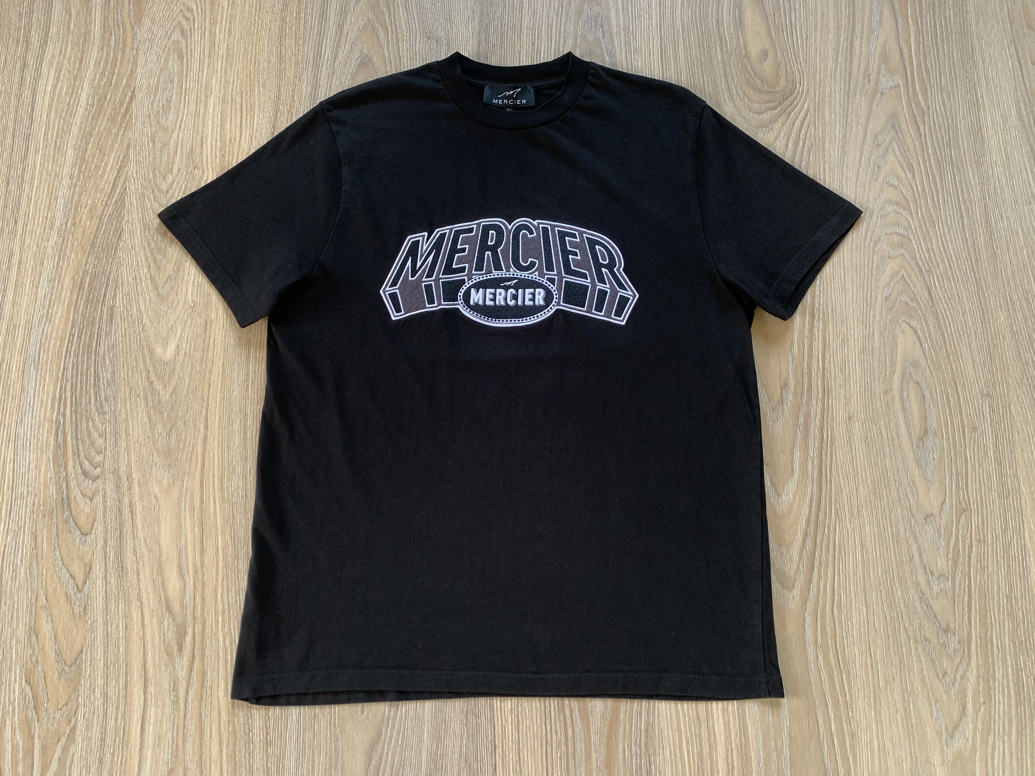 Baume & Mercier Mercier Mens Cotton Black Embroidered Big Logo T Shirt Size US L / EU 52-54 / 3 - 2 Thumbnail