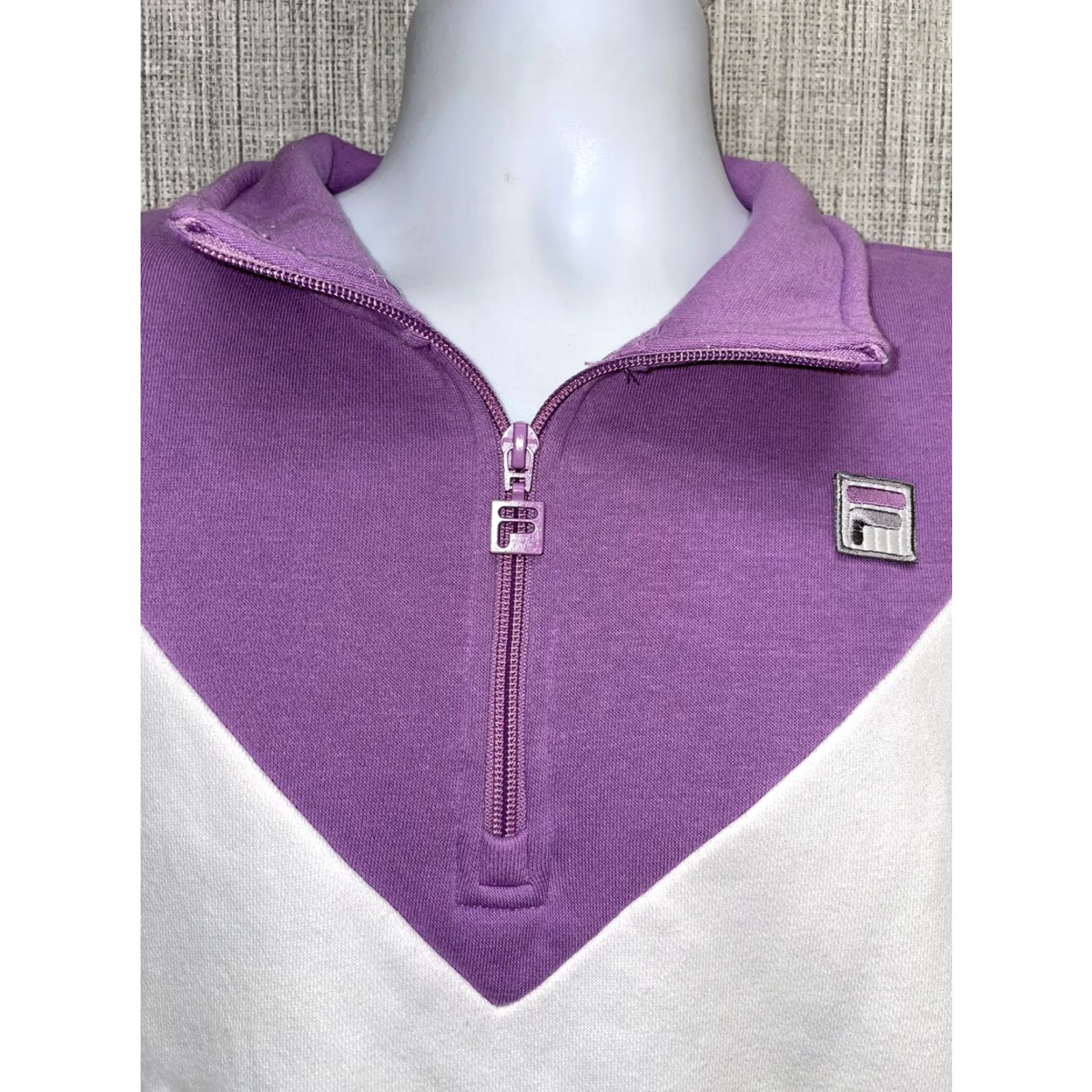 Fila Fila Sweatshirt Womens L Multicolored Half Zip Pullover Purple Size L / US 10 / IT 46 - 2 Thumbnail